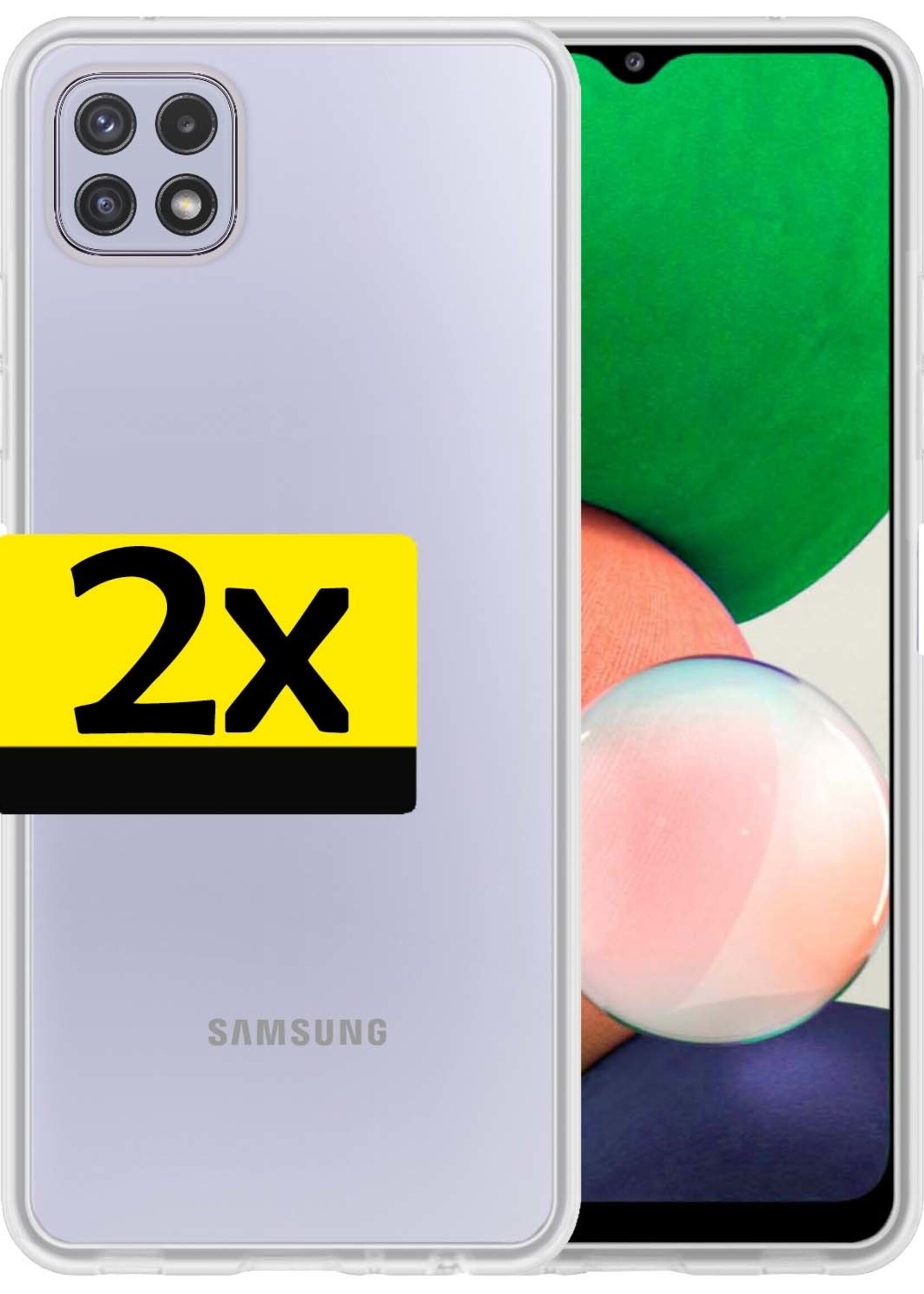 LUQ Hoesje Geschikt voor Samsung M22 Hoesje Siliconen Case - Hoes Geschikt voor Samsung Galaxy M22 Hoes Siliconen - Transparant - 2 Stuks