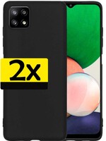LUQ LUQ Samsung Galaxy M22 Hoesje Siliconen - Zwart - 2 PACK