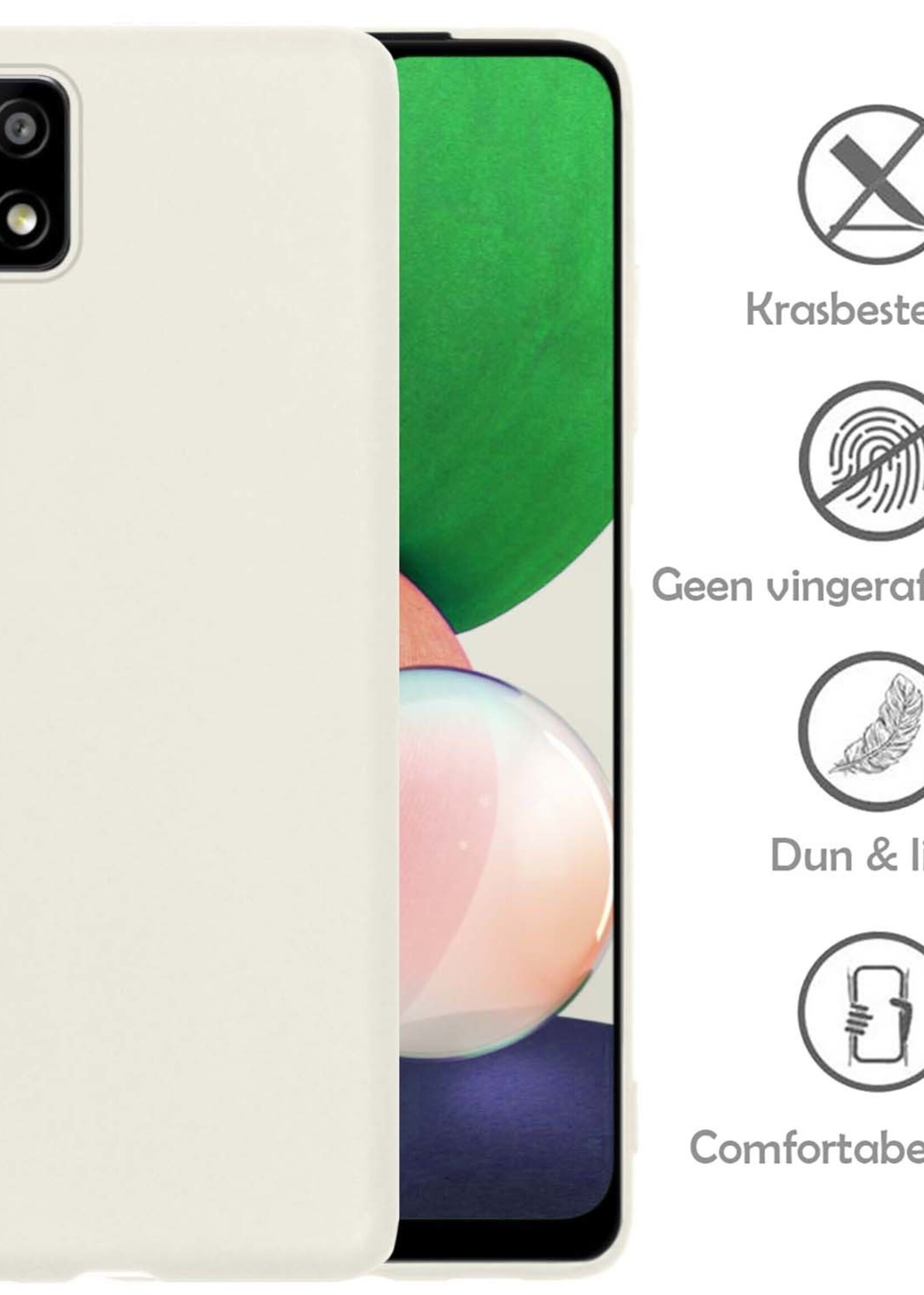 LUQ Hoesje Geschikt voor Samsung M22 Hoesje Siliconen Case - Hoes Geschikt voor Samsung Galaxy M22 Hoes Siliconen - Wit - 2 Stuks