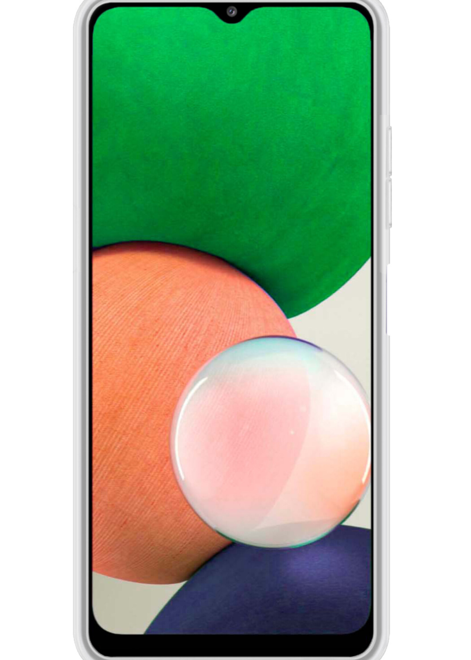 LUQ Hoesje Geschikt voor Samsung M22 Hoesje Siliconen Case Met Screenprotector - Hoes Geschikt voor Samsung Galaxy M22 Hoes Siliconen - Transparant