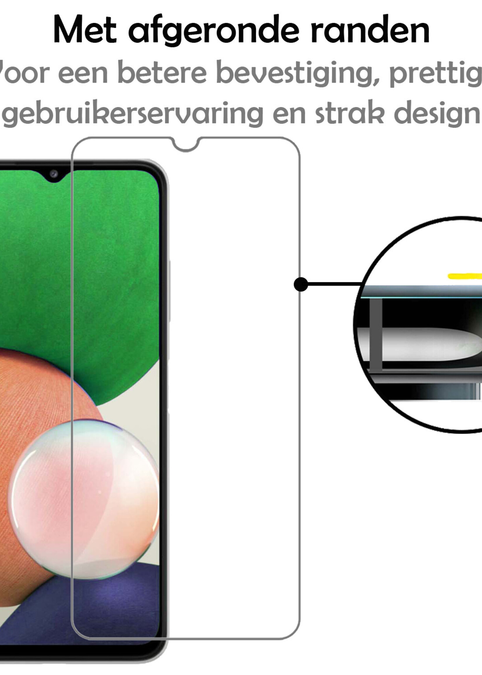 LUQ Hoesje Geschikt voor Samsung M22 Hoesje Siliconen Case Met Screenprotector - Hoes Geschikt voor Samsung Galaxy M22 Hoes Siliconen - Rood