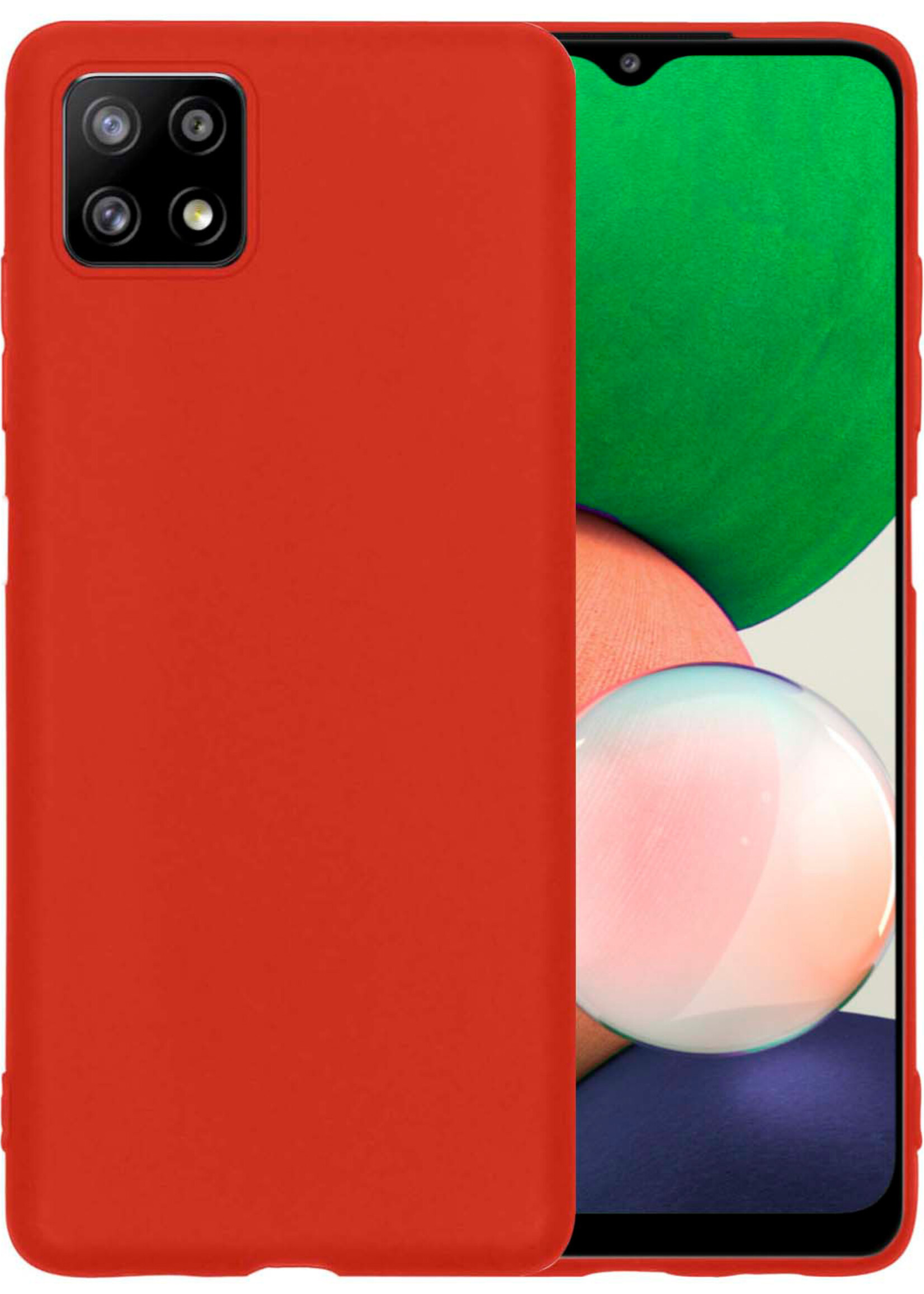 LUQ Hoesje Geschikt voor Samsung M22 Hoesje Siliconen Case - Hoes Geschikt voor Samsung Galaxy M22 Hoes Siliconen - Rood