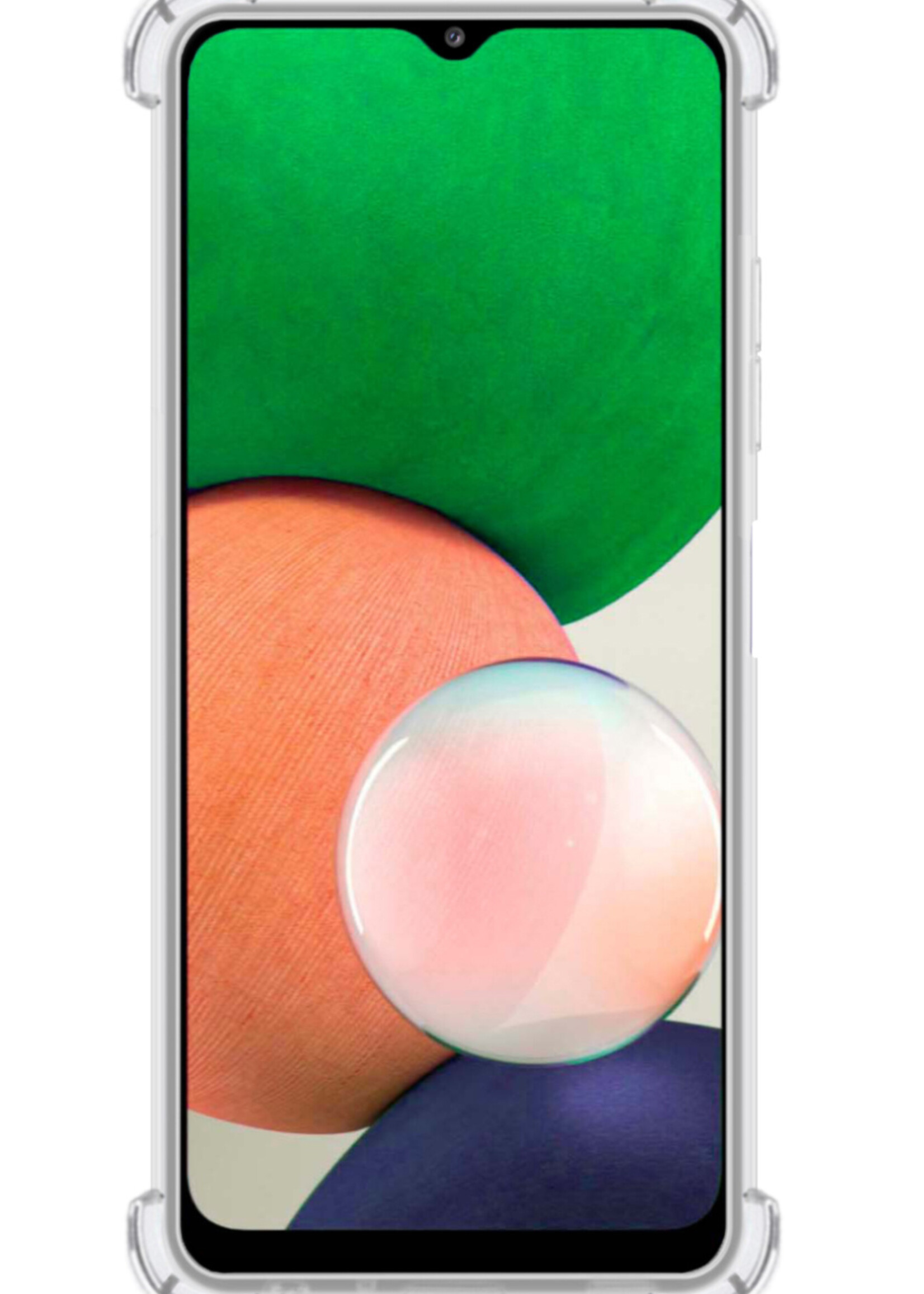 LUQ Hoesje Geschikt voor Samsung M22 Hoesje Shockproof Case Siliconen Met Screenprotector - Hoes Geschikt voor Samsung Galaxy M22 Hoes Cover Siliconen - Transparant