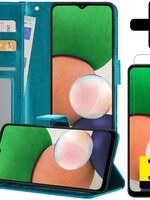 LUQ LUQ Samsung Galaxy M22 Hoesje Bookcase Turquoise Met 2x Screenprotector