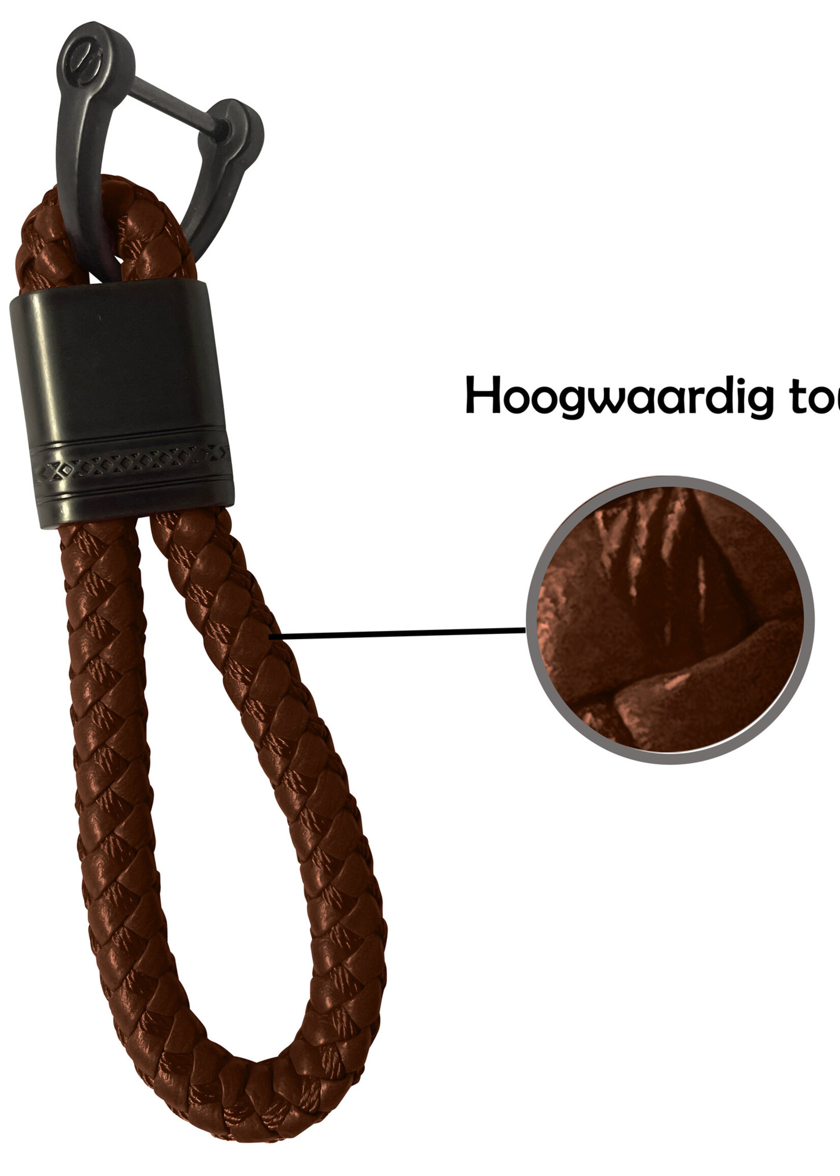 LUQ Sleutelhanger Touw Auto Sleutelhanger Met Sleutelhanger Ring Sleutelhanger Koord - Bruin