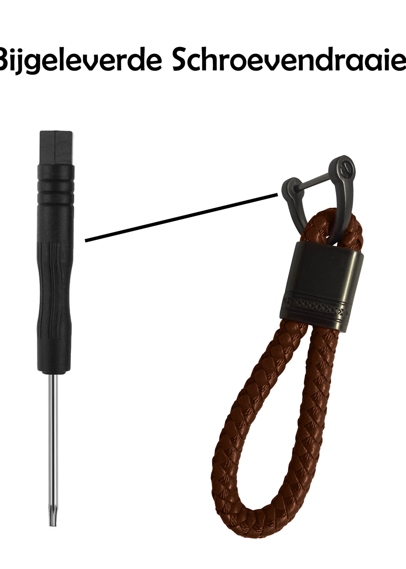 LUQ Sleutelhanger Touw Auto Sleutelhanger Met Sleutelhanger Ring Sleutelhanger Koord - Bruin