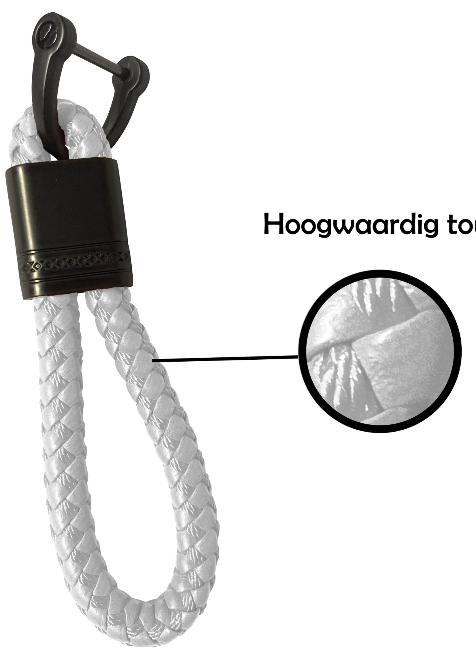 LUQ Sleutelhanger Touw Auto Sleutelhanger Met Sleutelhanger Ring Sleutelhanger Koord - Wit