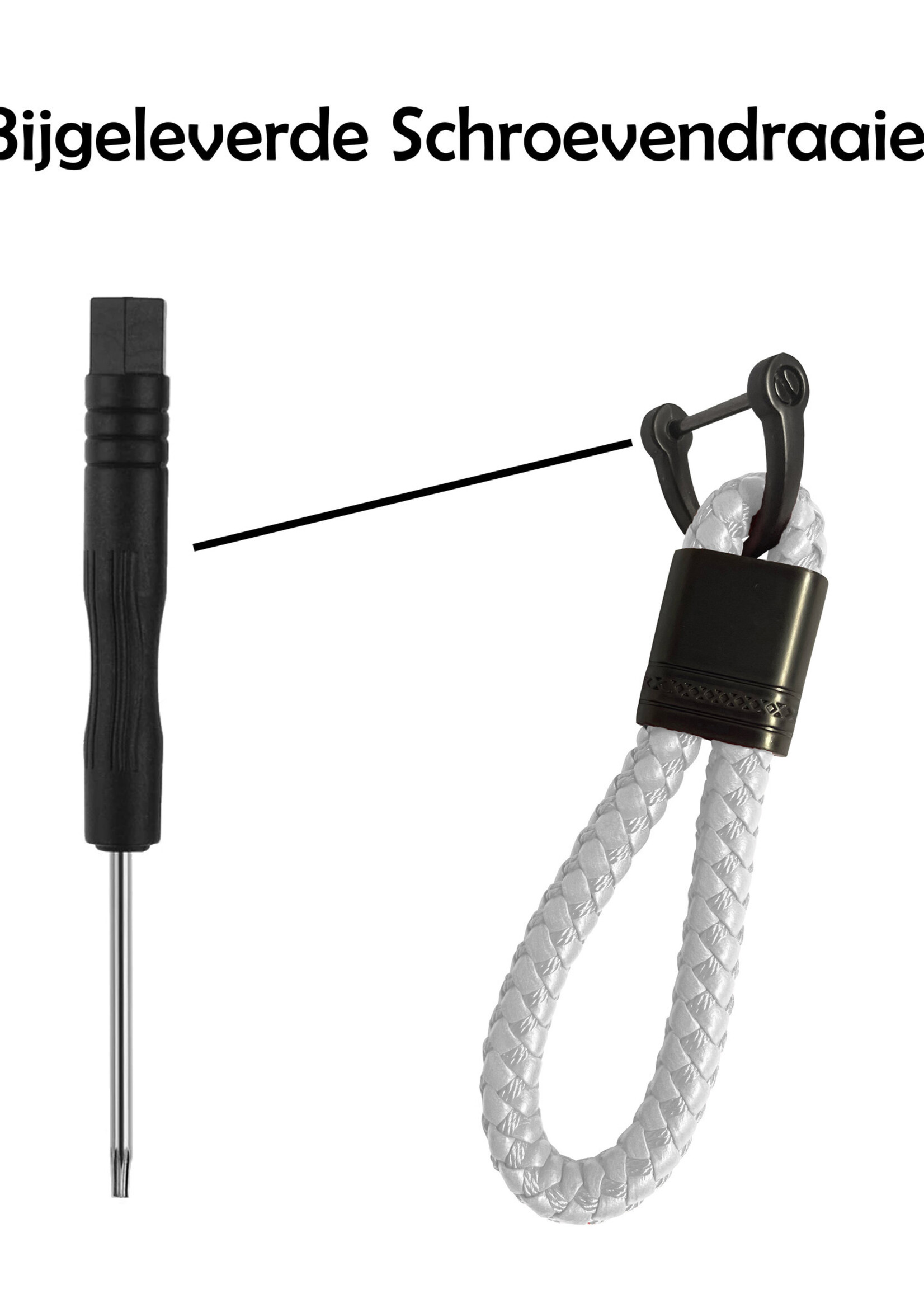 LUQ Sleutelhanger Touw Auto Sleutelhanger Met Sleutelhanger Ring Sleutelhanger Koord - Wit