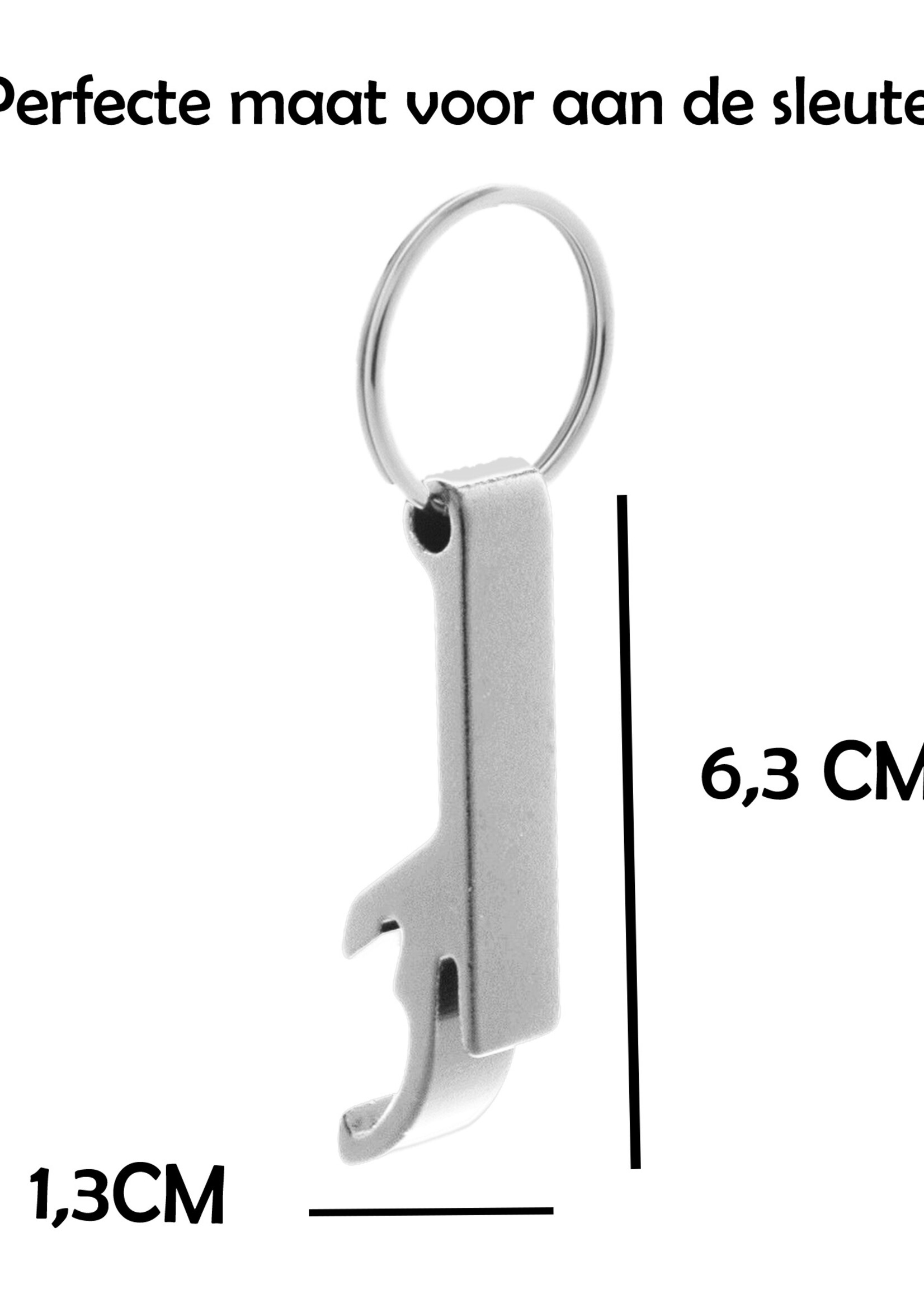 LUQ Sleutelhanger Bieropener Sleutelhanger Bieropener sleutelhanger - Zilver