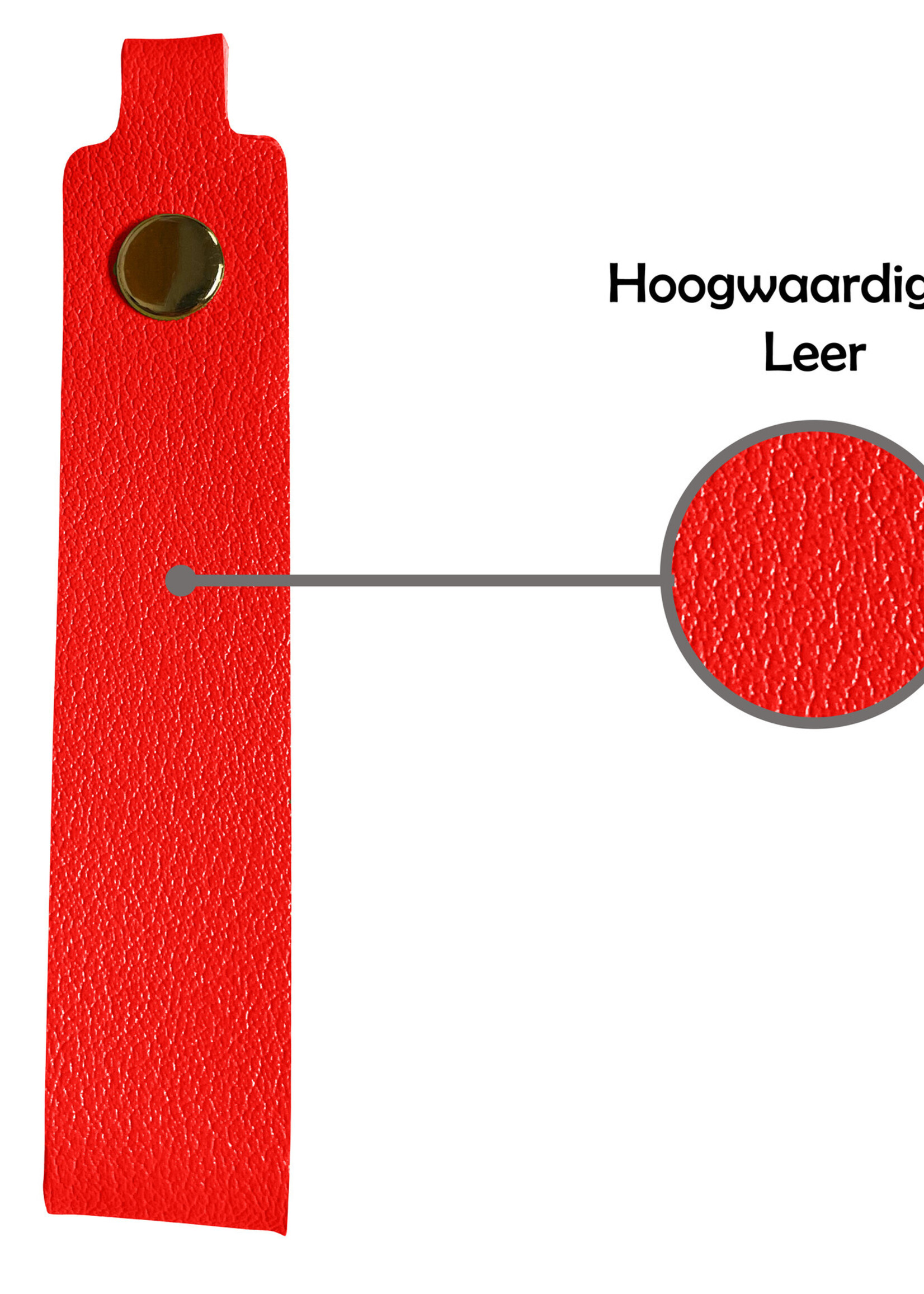 LUQ Sleutelhanger Leer met Sleutelring Sleutelhanger Auto Sleutelhanger Leer Dun - Rood