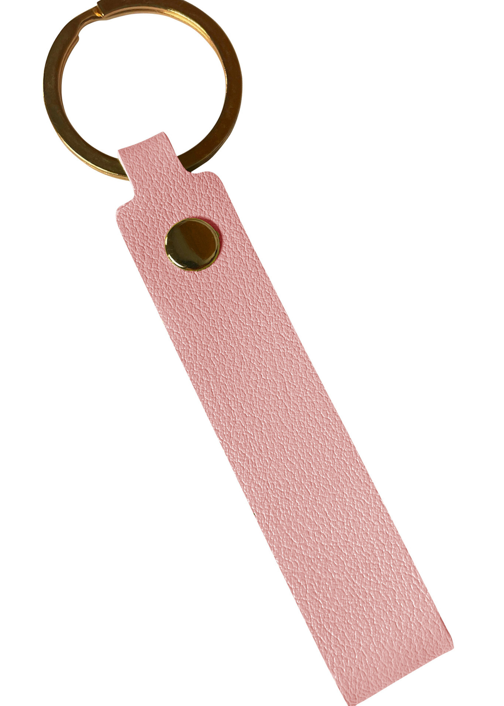 LUQ Sleutelhanger Leer met Sleutelring Sleutelhanger Auto Sleutelhanger Leer Dun - Lichtroze