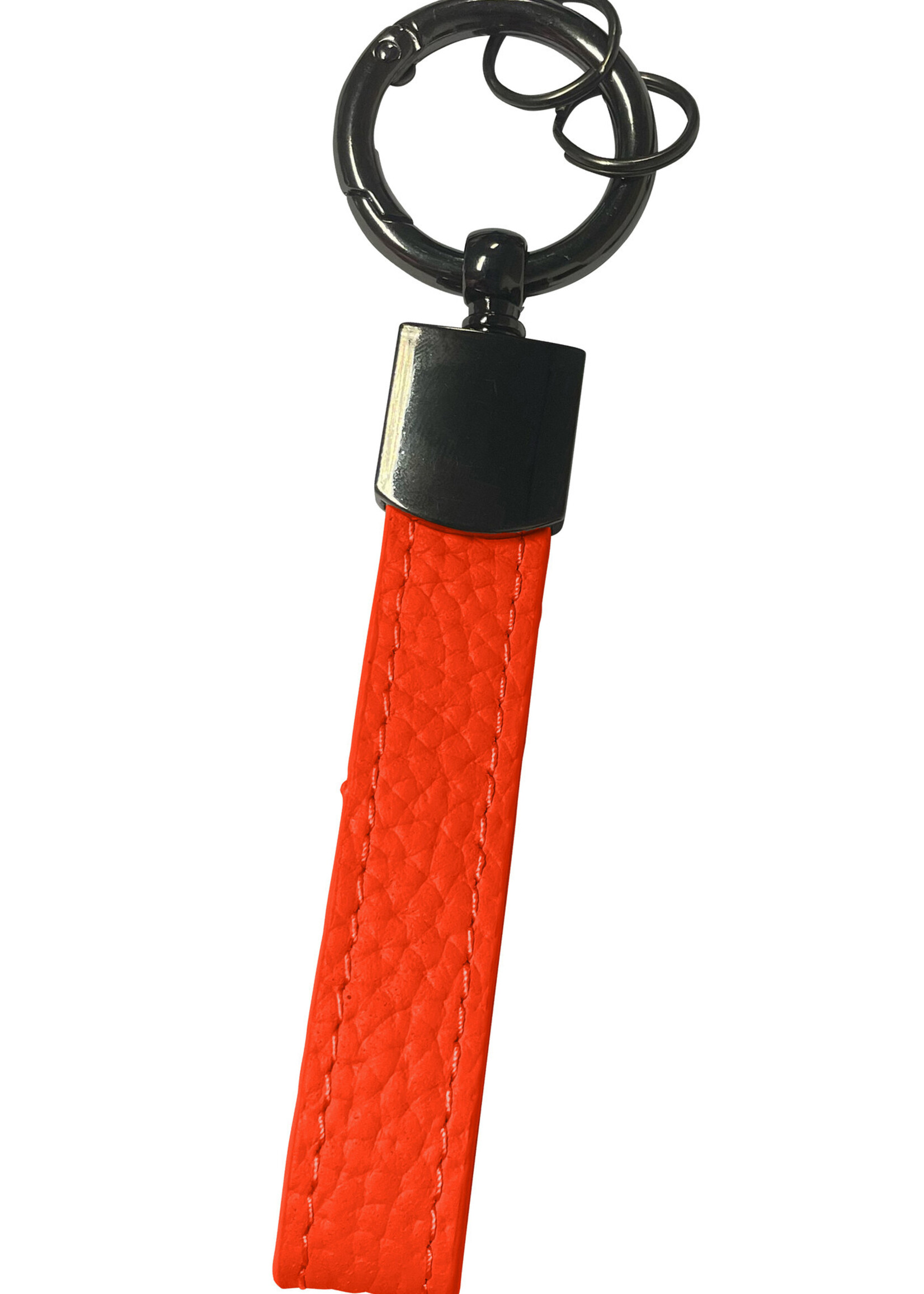 LUQ Sleutelhanger Leer met Met Sleutelhanger Ringen Sleutelhanger Auto Dik Leer Sleutelhanger - Rood