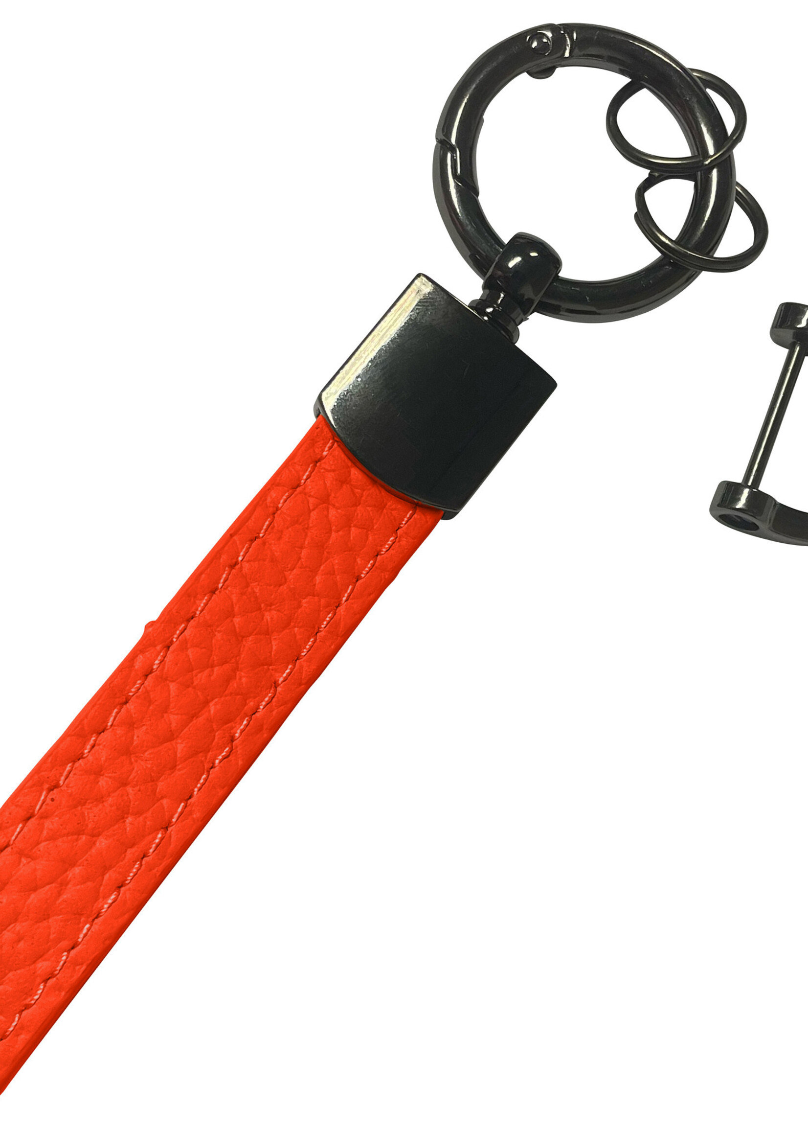 LUQ Sleutelhanger Leer met Met Sleutelhanger Ringen Sleutelhanger Auto Dik Leer Sleutelhanger - Rood