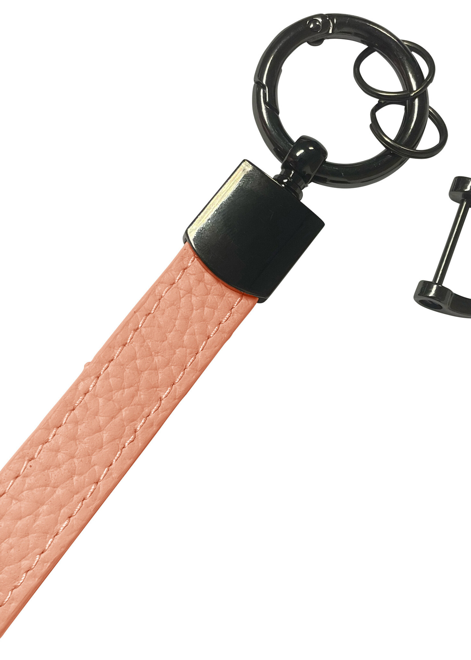 LUQ Sleutelhanger Leer met Met Sleutelhanger Ringen Sleutelhanger Auto Dik Leer Sleutelhanger - Lichtroze