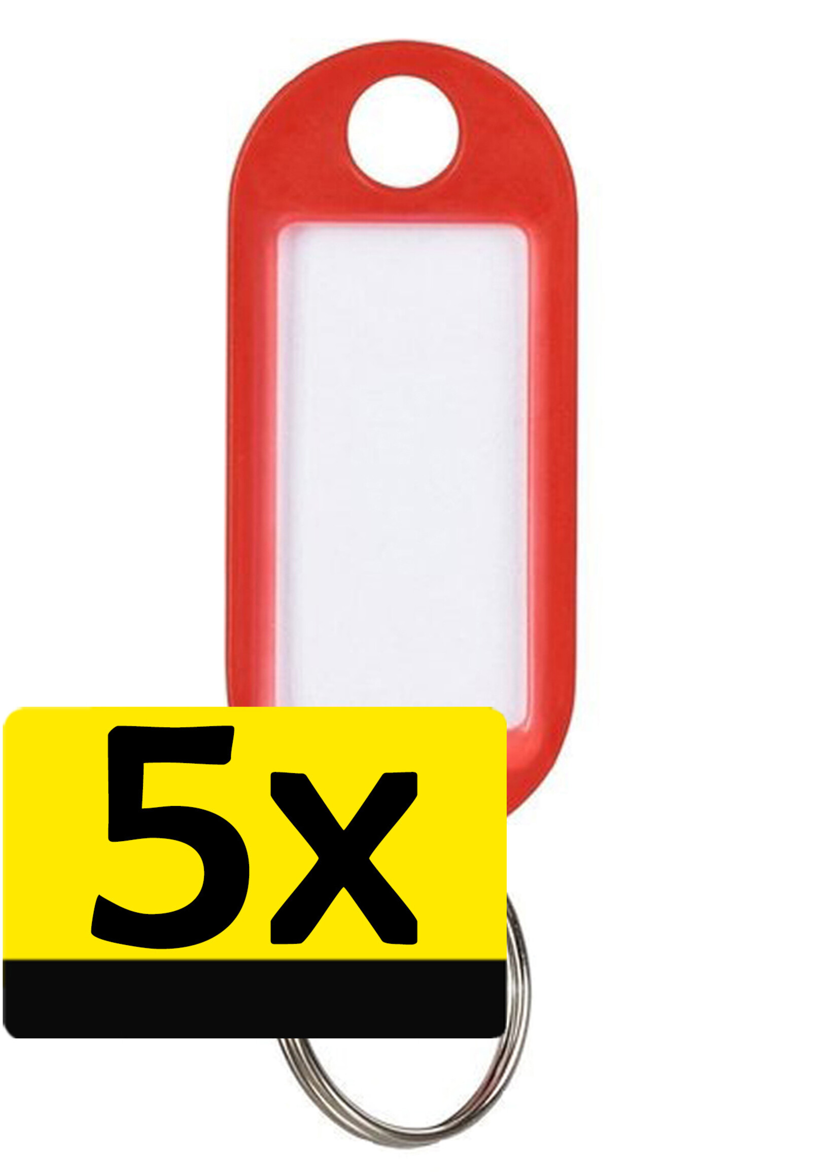 LUQ Sleutellabels Label Sleutel Sleutelhanger Gekleurde Bagagelabel Sleutelhanger Reislabel - Rood - 5 Stuks