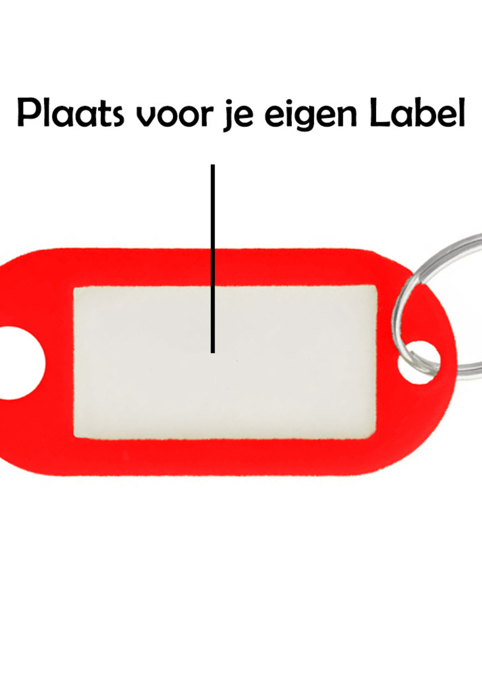 LUQ Sleutellabels Label Sleutel Sleutelhanger Gekleurde Bagagelabel Sleutelhanger Reislabel - Rood - 5 Stuks