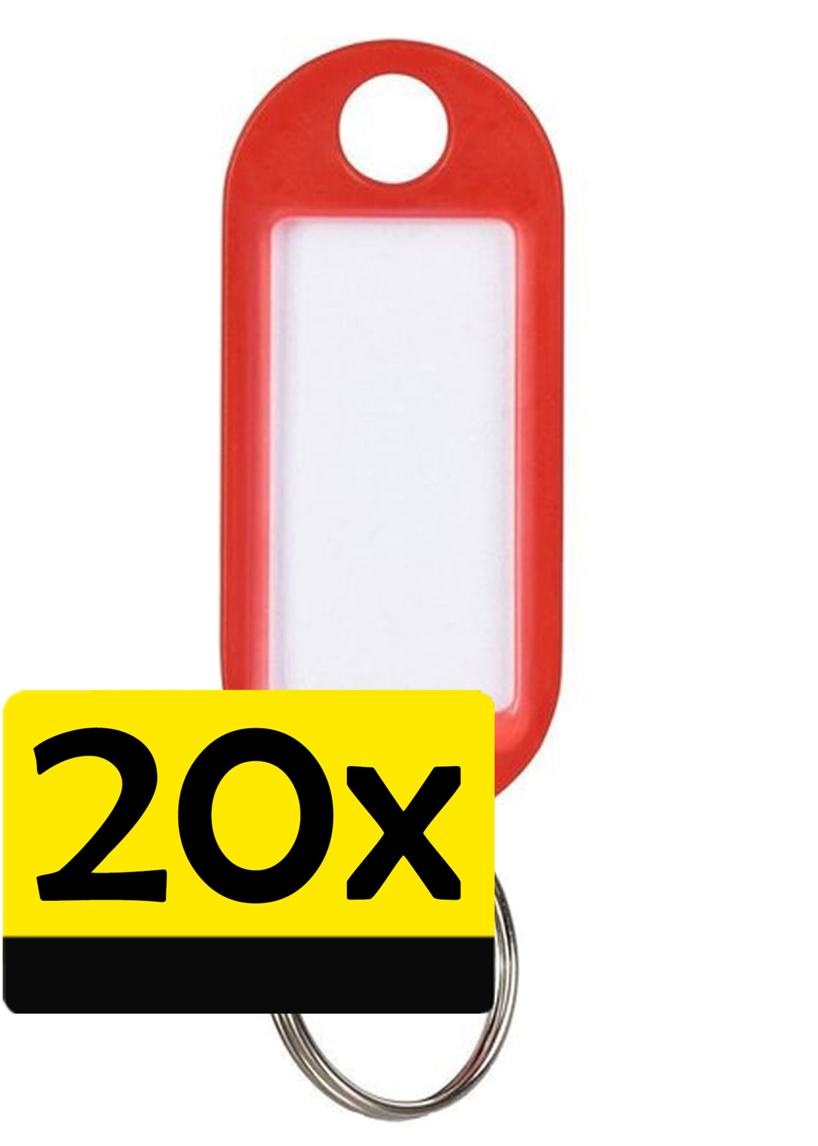 LUQ Sleutellabels Label Sleutel Sleutelhanger Gekleurde Bagagelabel Sleutelhanger Reislabel - Rood - 20 Stuks