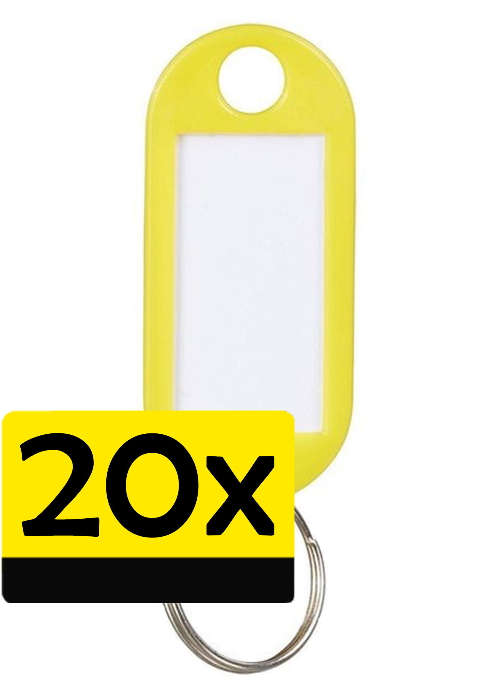 LUQ Sleutellabels Label Sleutel Sleutelhanger Gekleurde Bagagelabel Sleutelhanger Reislabel - Geel - 20 Stuks