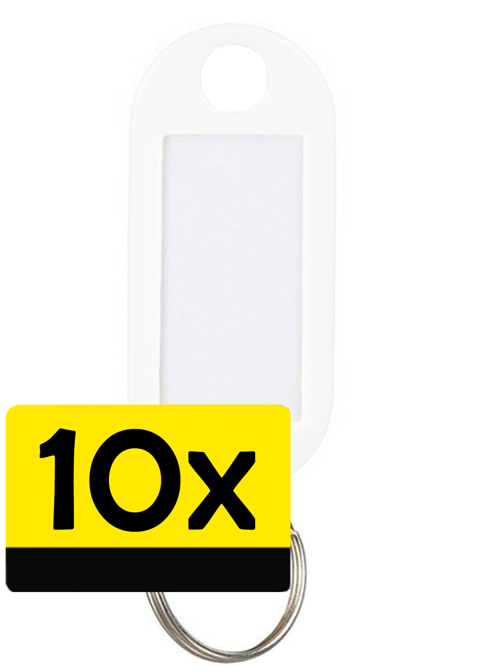 LUQ Sleutellabels Label Sleutel Sleutelhanger Gekleurde Bagagelabel Sleutelhanger Reislabel - Wit - 10 Stuks