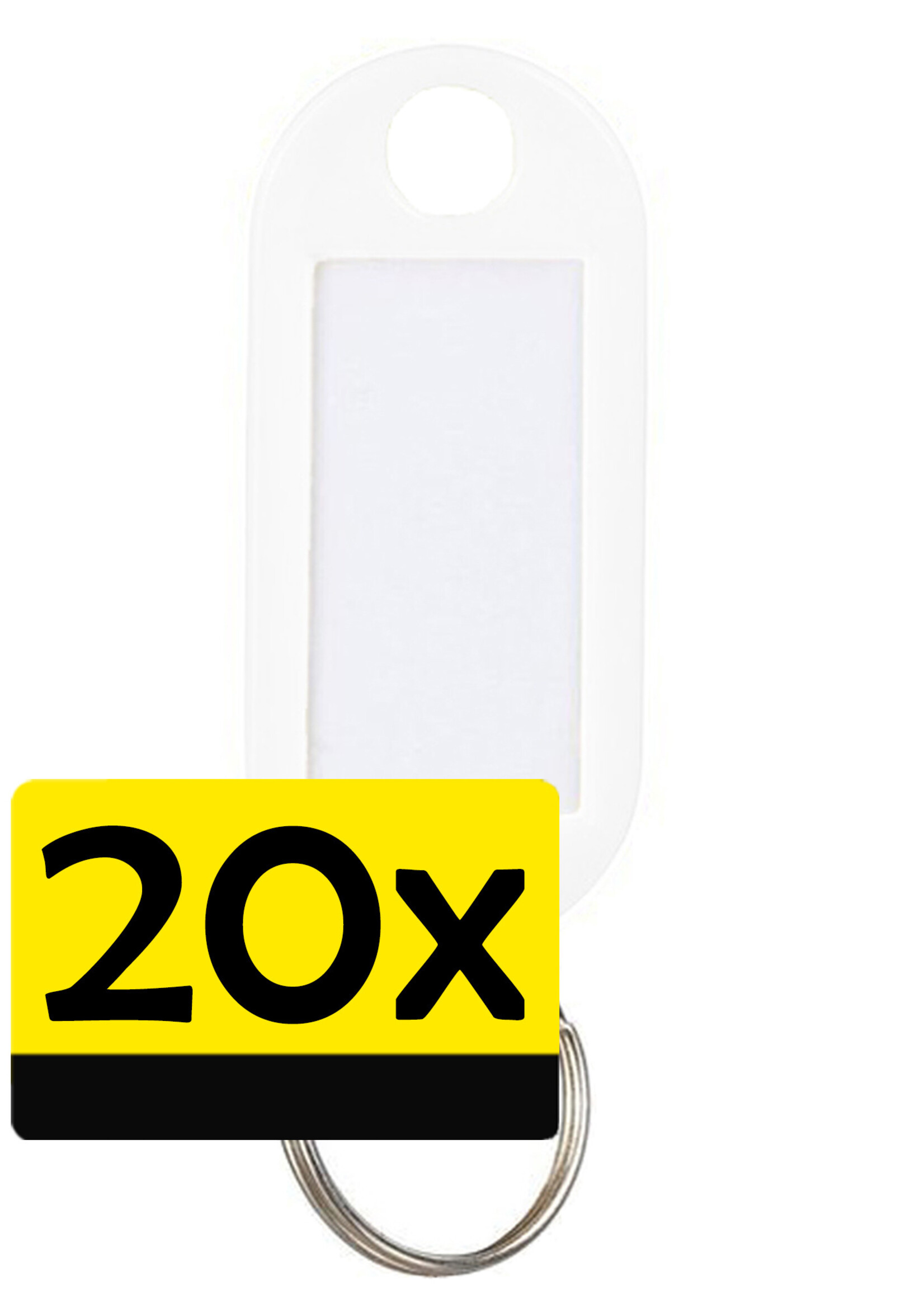 LUQ Sleutellabels Label Sleutel Sleutelhanger Gekleurde Bagagelabel Sleutelhanger Reislabel - Wit - 20 Stuks