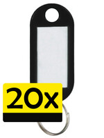 LUQ Sleutehangerlabels - Zwart - 20 PACK