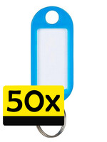 LUQ LUQ Sleutehangerlabels - Blauw - 50 PACK