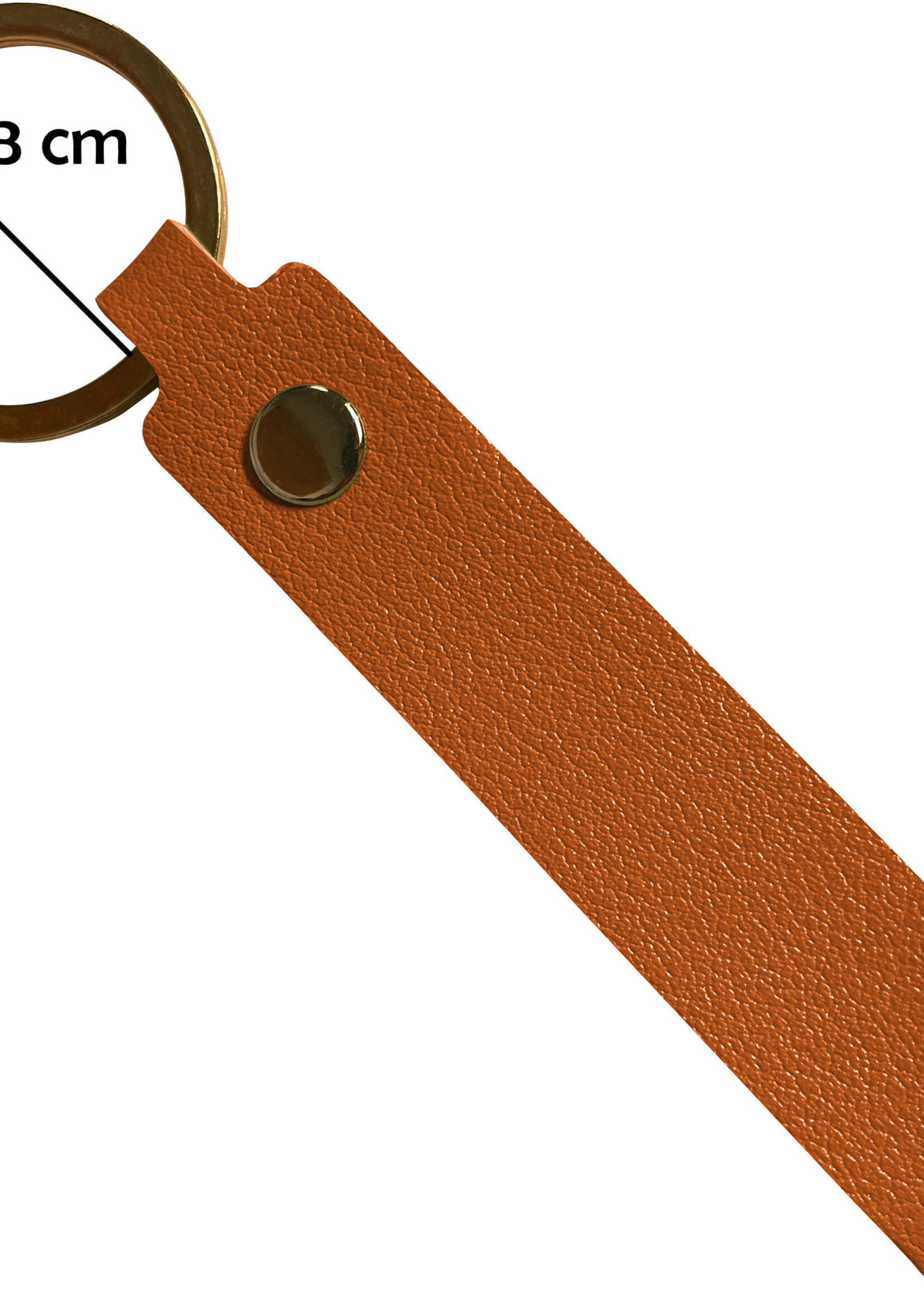 LUQ Sleutelhanger Leer met Sleutelring Sleutelhanger Auto Sleutelhanger Leer Dun - Bruin
