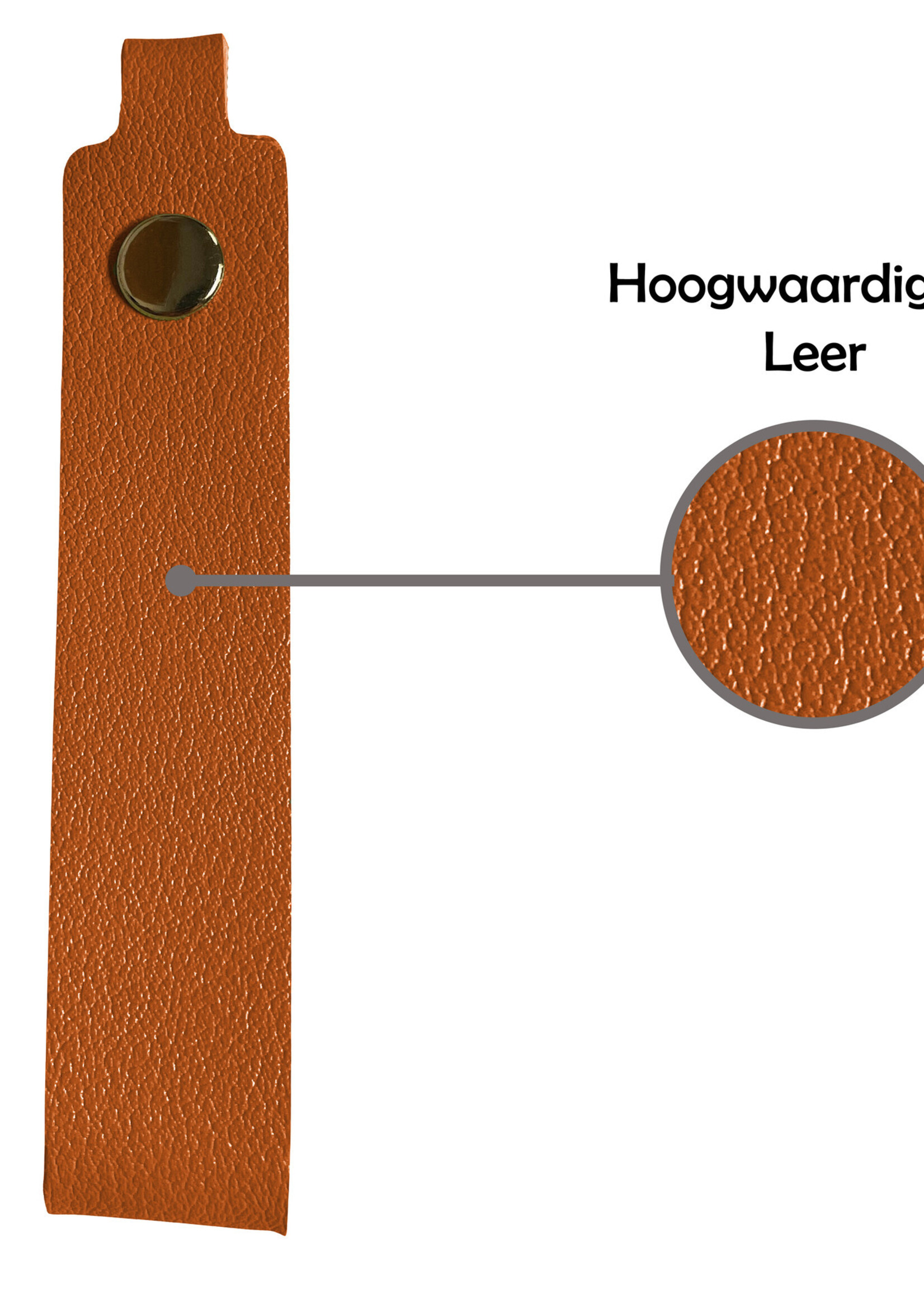 LUQ Sleutelhanger Leer met Sleutelring Sleutelhanger Auto Sleutelhanger Leer Dun - Bruin