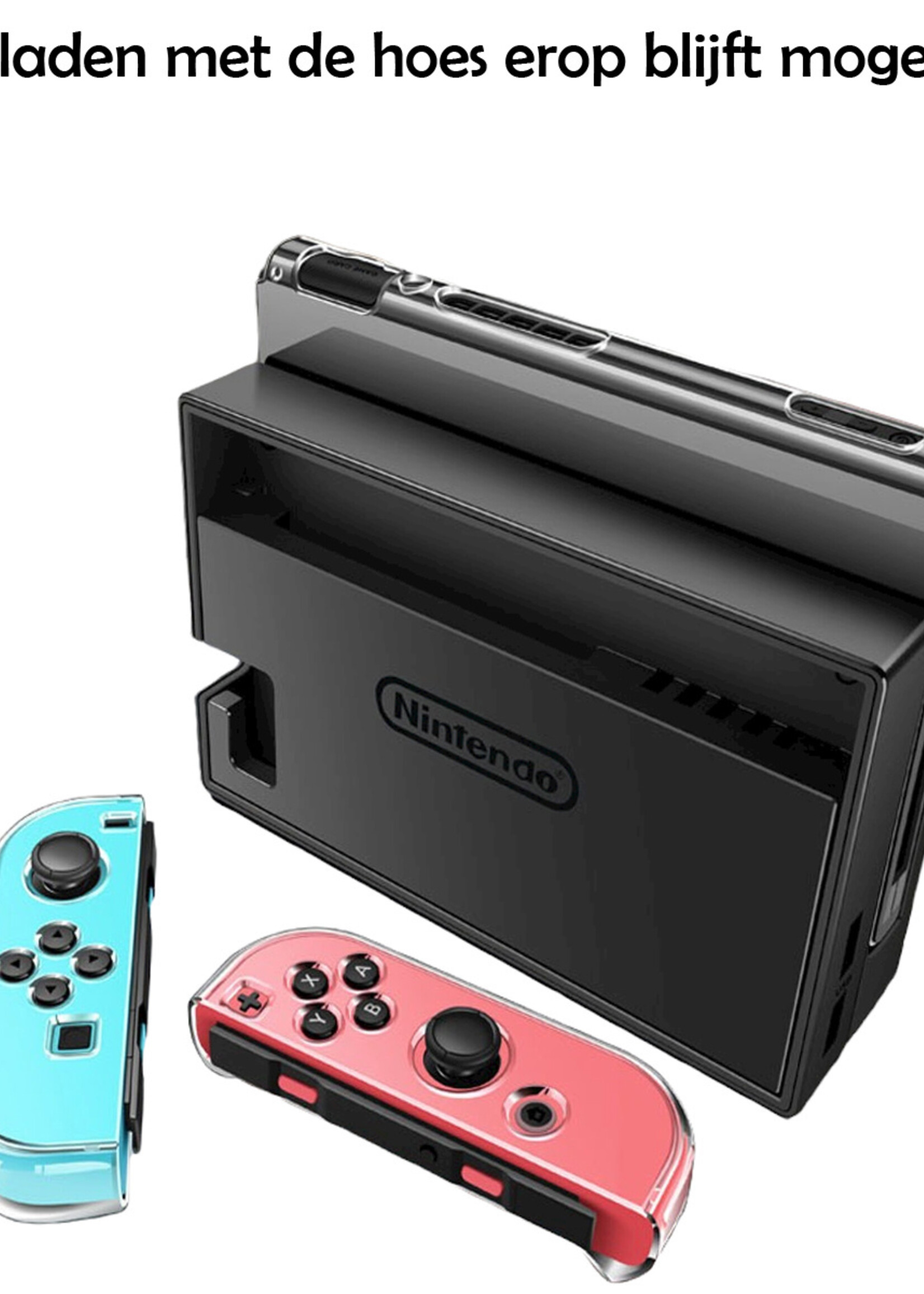 LUQ Hoes Geschikt voor Nintendo Switch Case Hoesje Schokproof - Bescherm Hoes Geschikt voor Nintendo Switch Hoes Hard Cover - Transparant