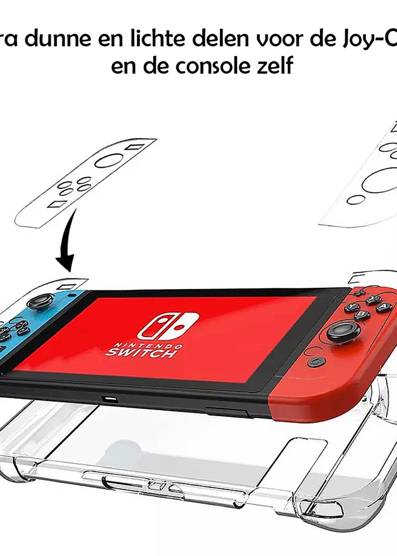 LUQ Hoes Geschikt voor Nintendo Switch Case Hoesje Schokproof - Bescherm Hoes Geschikt voor Nintendo Switch Hoes Hard Cover - Transparant