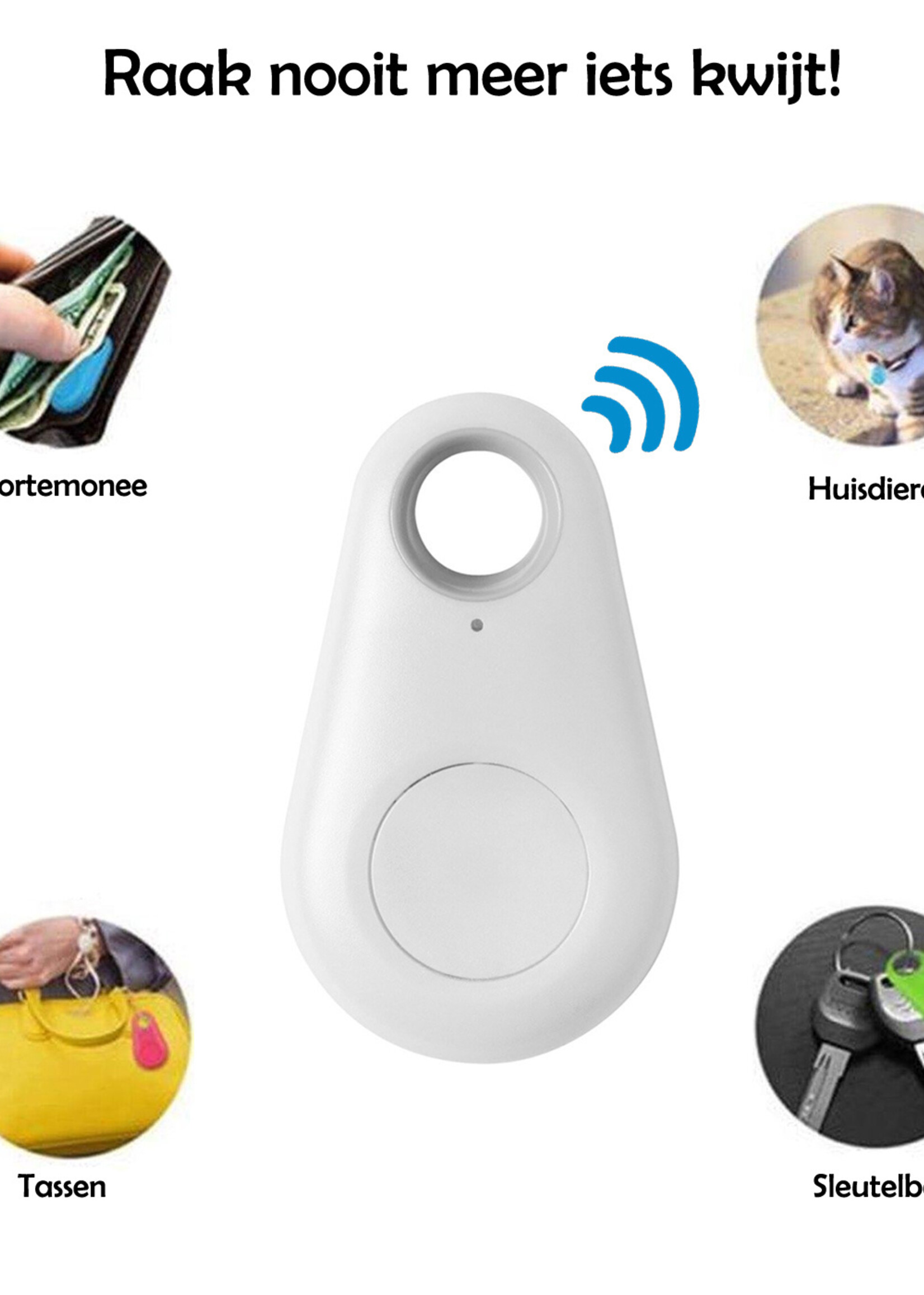 LUQ Keyfinder Sleutelvinder Bluetooth Sleutel Tracer Keyfinder Voor Sleutels Sleutelzoeker - Wit