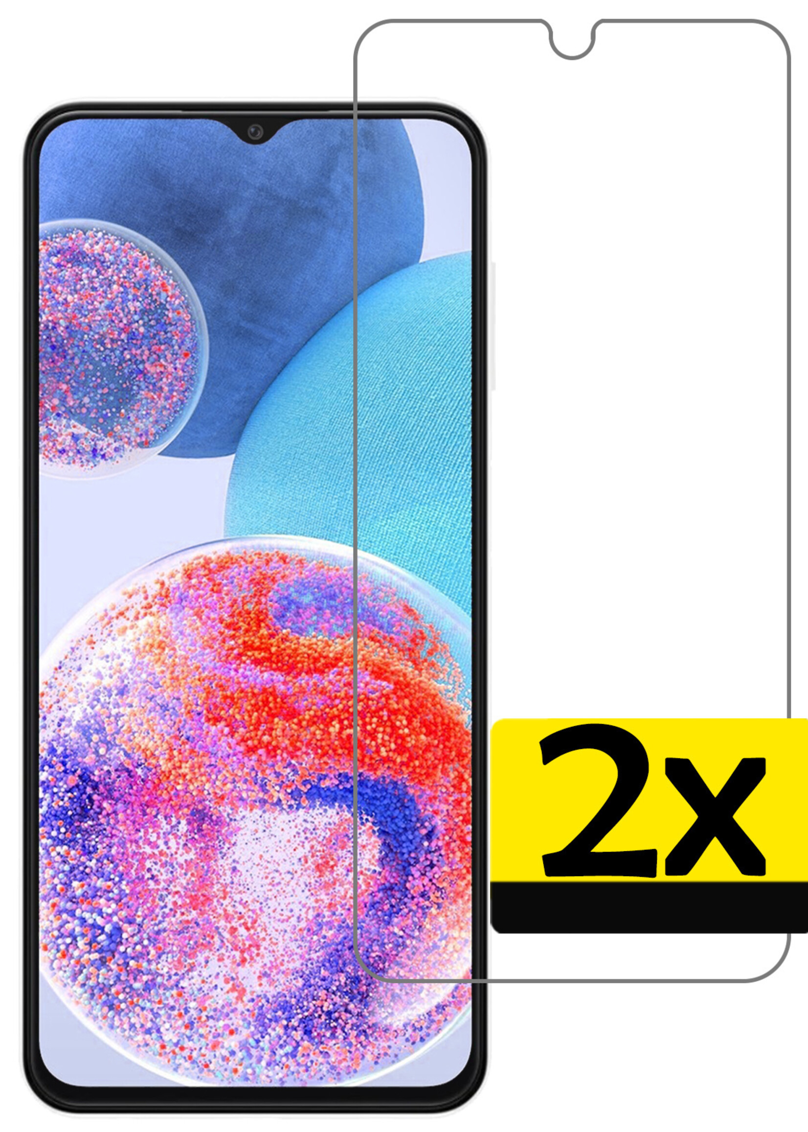 LUQ Screenprotector Geschikt voor Samsung A23 Screenprotector Beschermglas Gehard Glas - Screenprotector Geschikt voor Samsung Galaxy A23 Screenprotector Glas - 2 Stuks