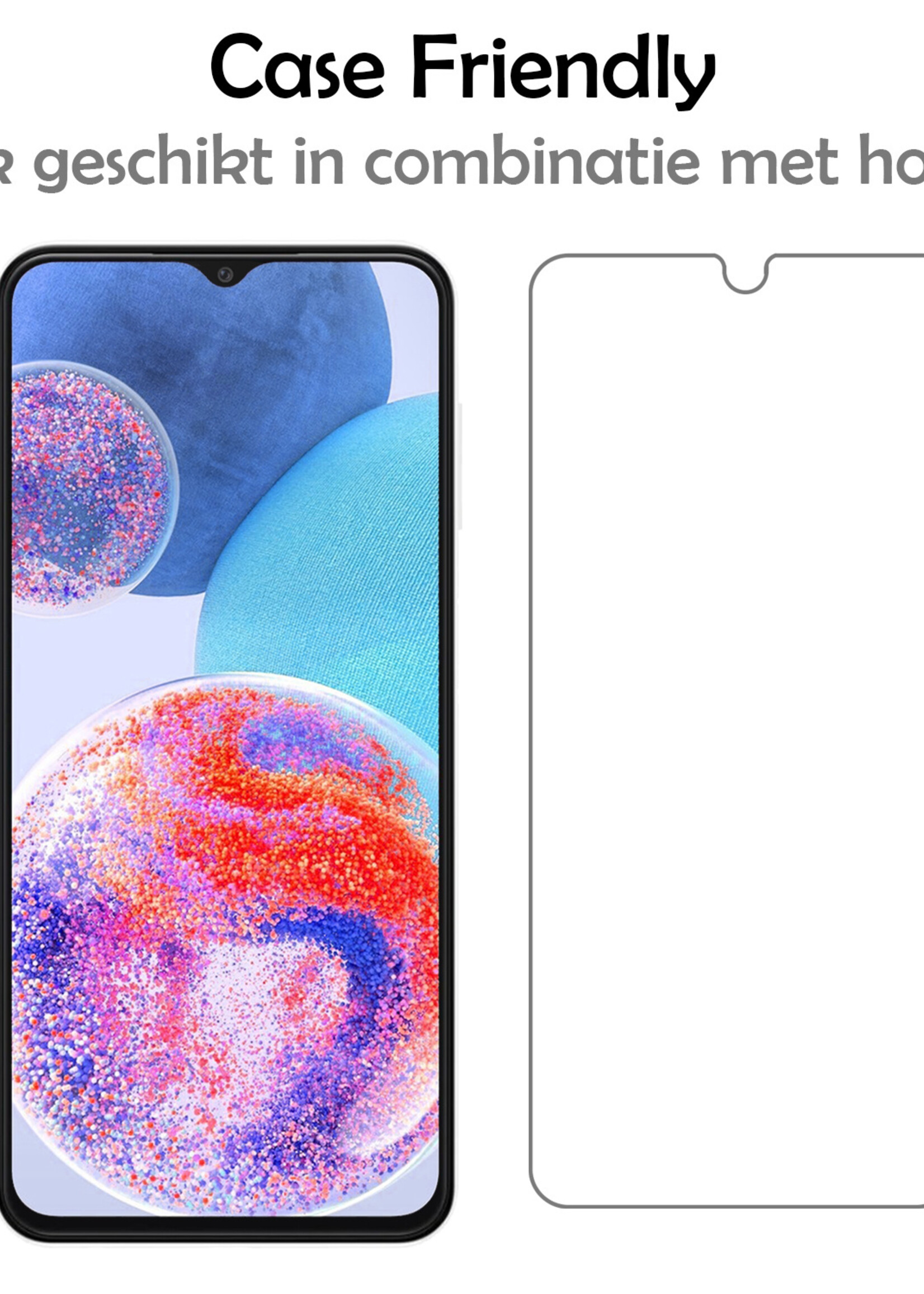 LUQ Screenprotector Geschikt voor Samsung A23 Screenprotector Beschermglas Gehard Glas - Screenprotector Geschikt voor Samsung Galaxy A23 Screenprotector Glas - 3 Stuks