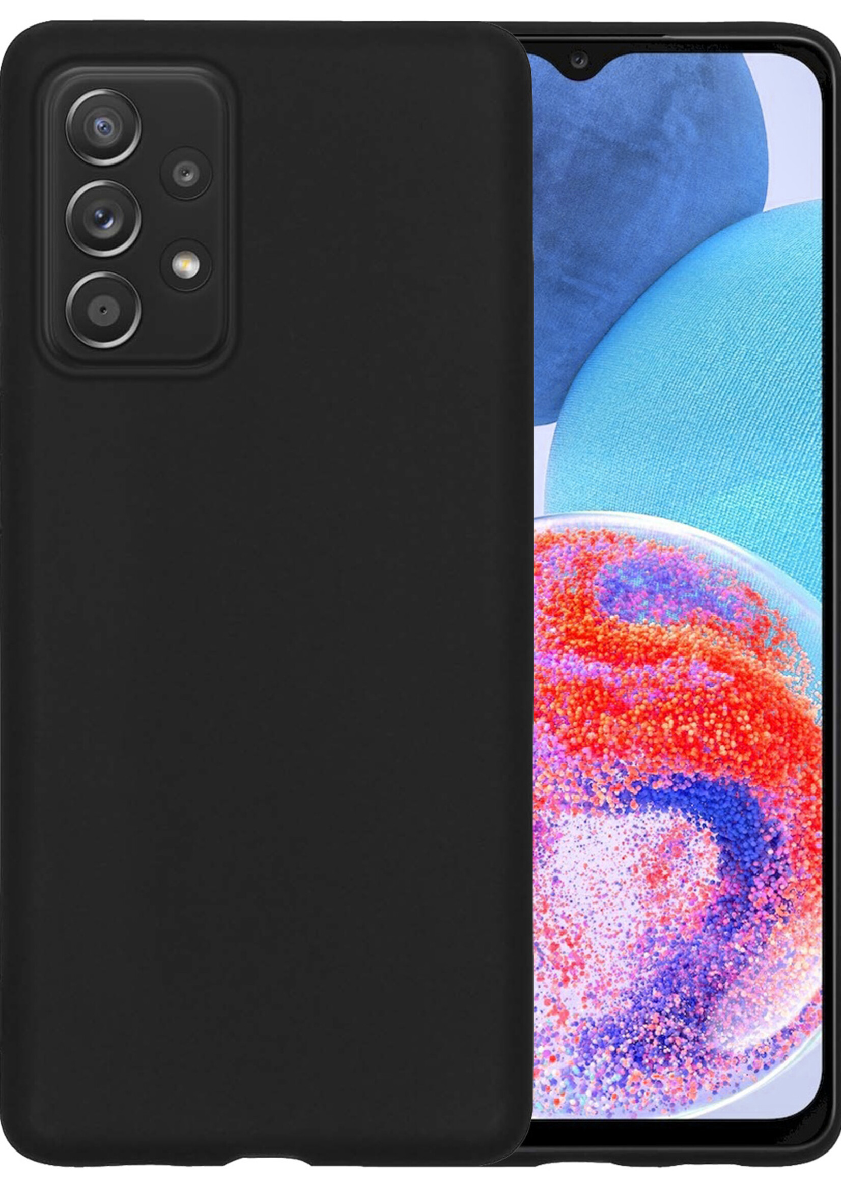 LUQ Hoesje Geschikt voor Samsung A23 Hoesje Siliconen Case - Hoes Geschikt voor Samsung Galaxy A23 Hoes Siliconen - Zwart