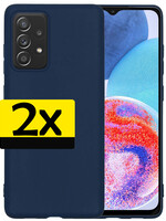 LUQ Samsung Galaxy A23 Hoesje Siliconen - Donkerblauw - 2 PACK