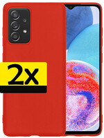 LUQ LUQ Samsung Galaxy A23 Hoesje Siliconen - Rood - 2 PACK