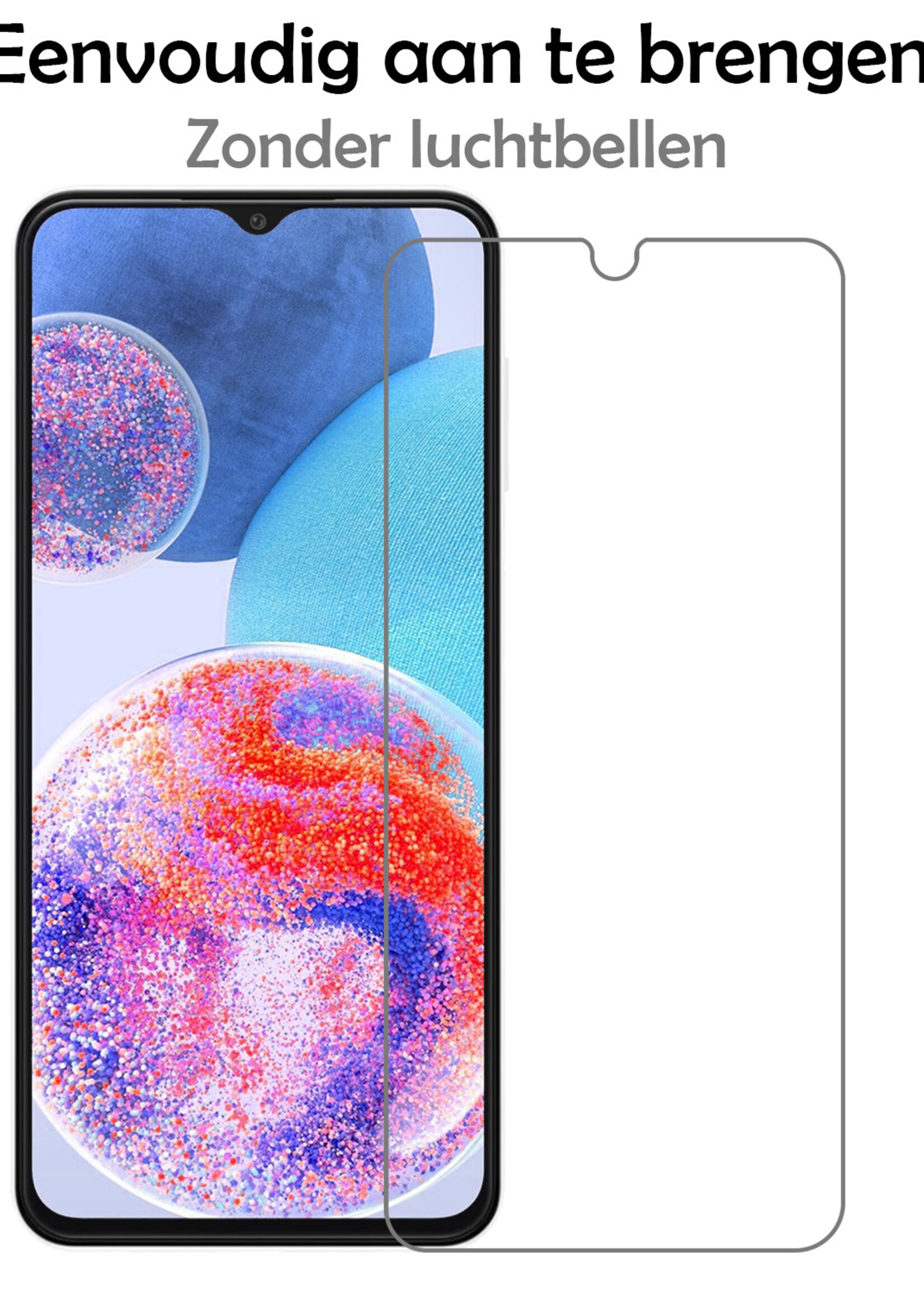 LUQ Hoesje Geschikt voor Samsung A23 Hoesje Shockproof Case Siliconen Met Screenprotector - Hoes Geschikt voor Samsung Galaxy A23 Hoes Cover Siliconen - Transparant