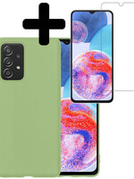 LUQ LUQ Samsung Galaxy A23 Hoesje Siliconen Met Screenprotector - Groen