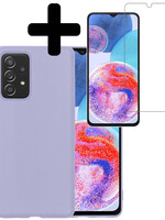 LUQ LUQ Samsung Galaxy A23 Hoesje Siliconen Met Screenprotector - Lila