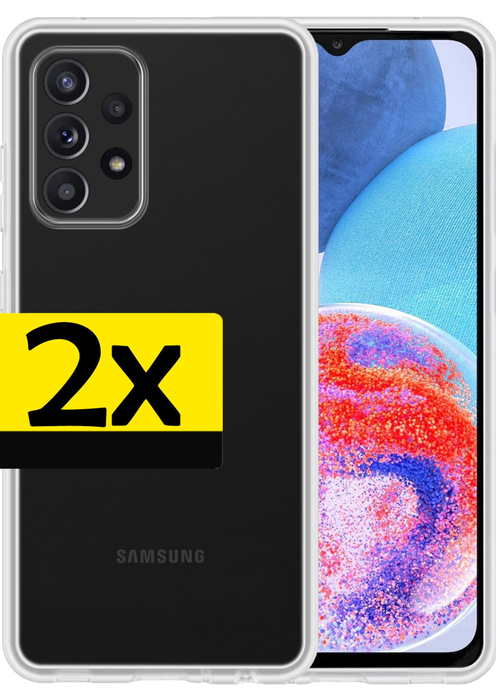 LUQ Hoesje Geschikt voor Samsung A23 Hoesje Siliconen Case - Hoes Geschikt voor Samsung Galaxy A23 Hoes Siliconen - Transparant - 2 Stuks