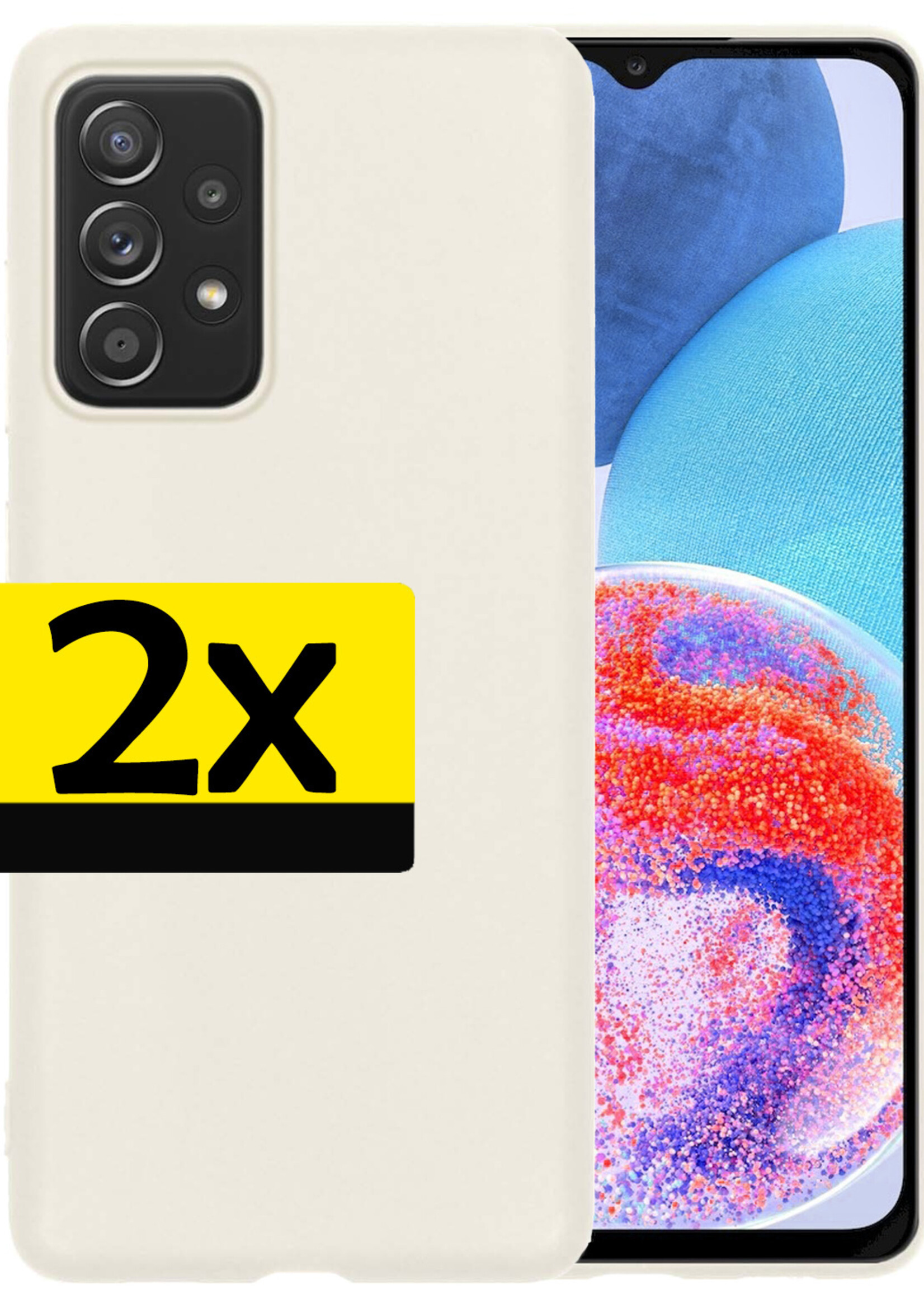 LUQ Hoesje Geschikt voor Samsung A23 Hoesje Siliconen Case - Hoes Geschikt voor Samsung Galaxy A23 Hoes Siliconen - Wit - 2 Stuks