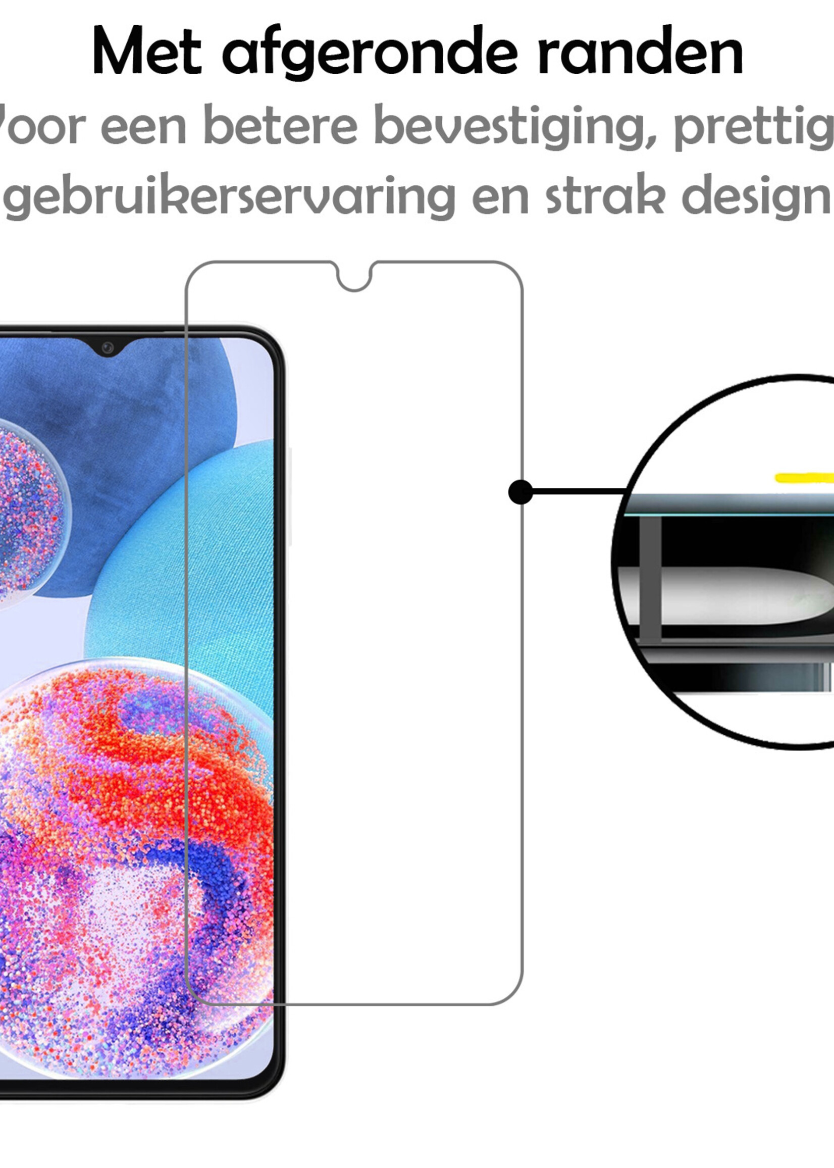 Hoesje Geschikt voor Samsung A23 Hoesje Siliconen Case Met Screenprotector - Hoes Geschikt voor Samsung Galaxy A23 Hoes Siliconen - Lila