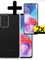 LUQ LUQ Samsung Galaxy A23 Hoesje Siliconen Met 2x Screenprotector - Transparant