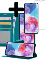 LUQ LUQ Samsung Galaxy A23 Hoesje Bookcase Turquoise Met Screenprotector