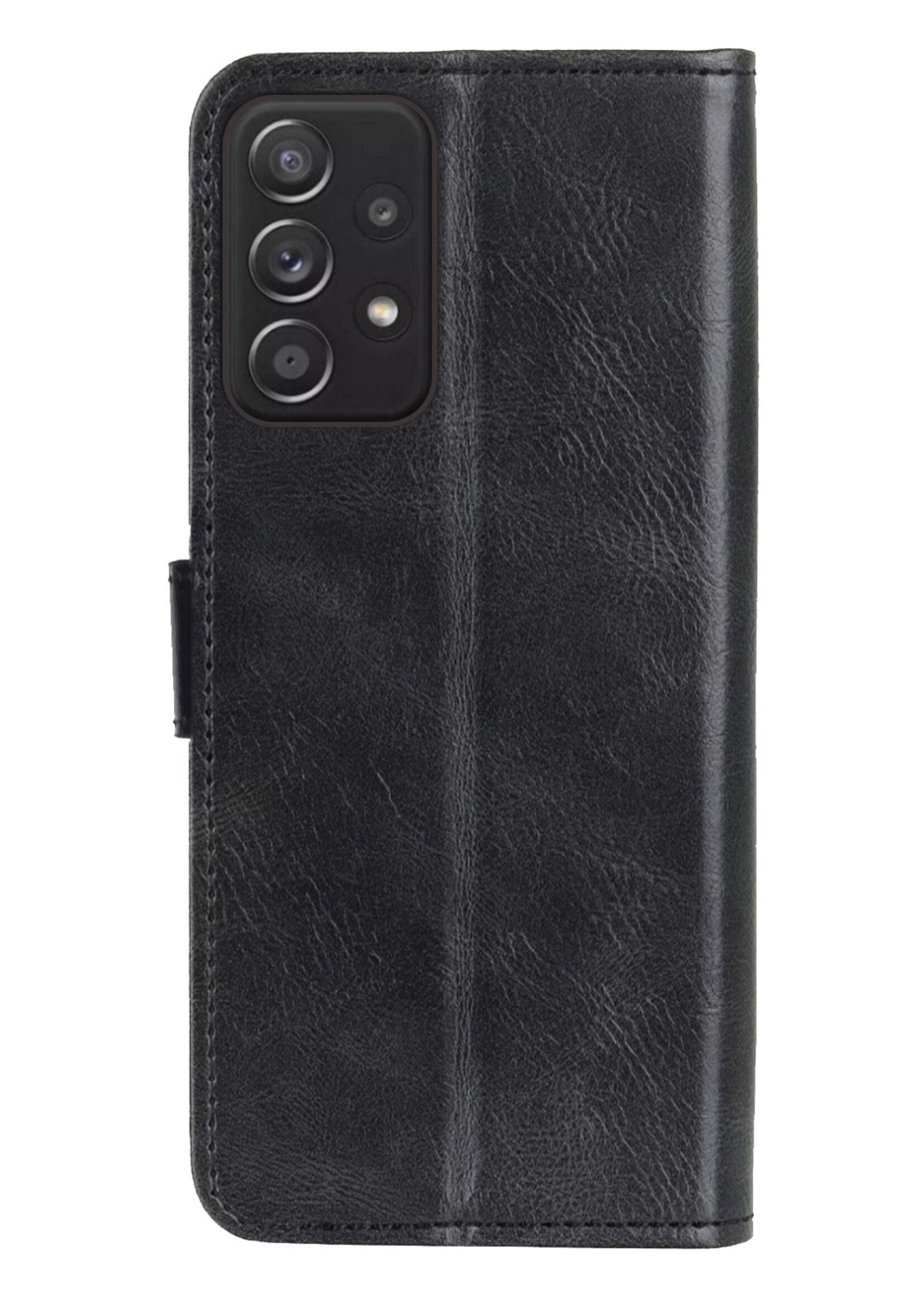 LUQ Hoesje Geschikt voor Samsung A23 Hoesje Book Case Hoes Wallet Cover Met Screenprotector - Hoes Geschikt voor Samsung Galaxy A23 Hoesje Bookcase Hoes - Zwart