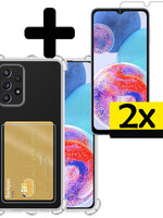 LUQ LUQ Samsung Galaxy A23 Hoesje Pashouder Met 2x Screenprotector