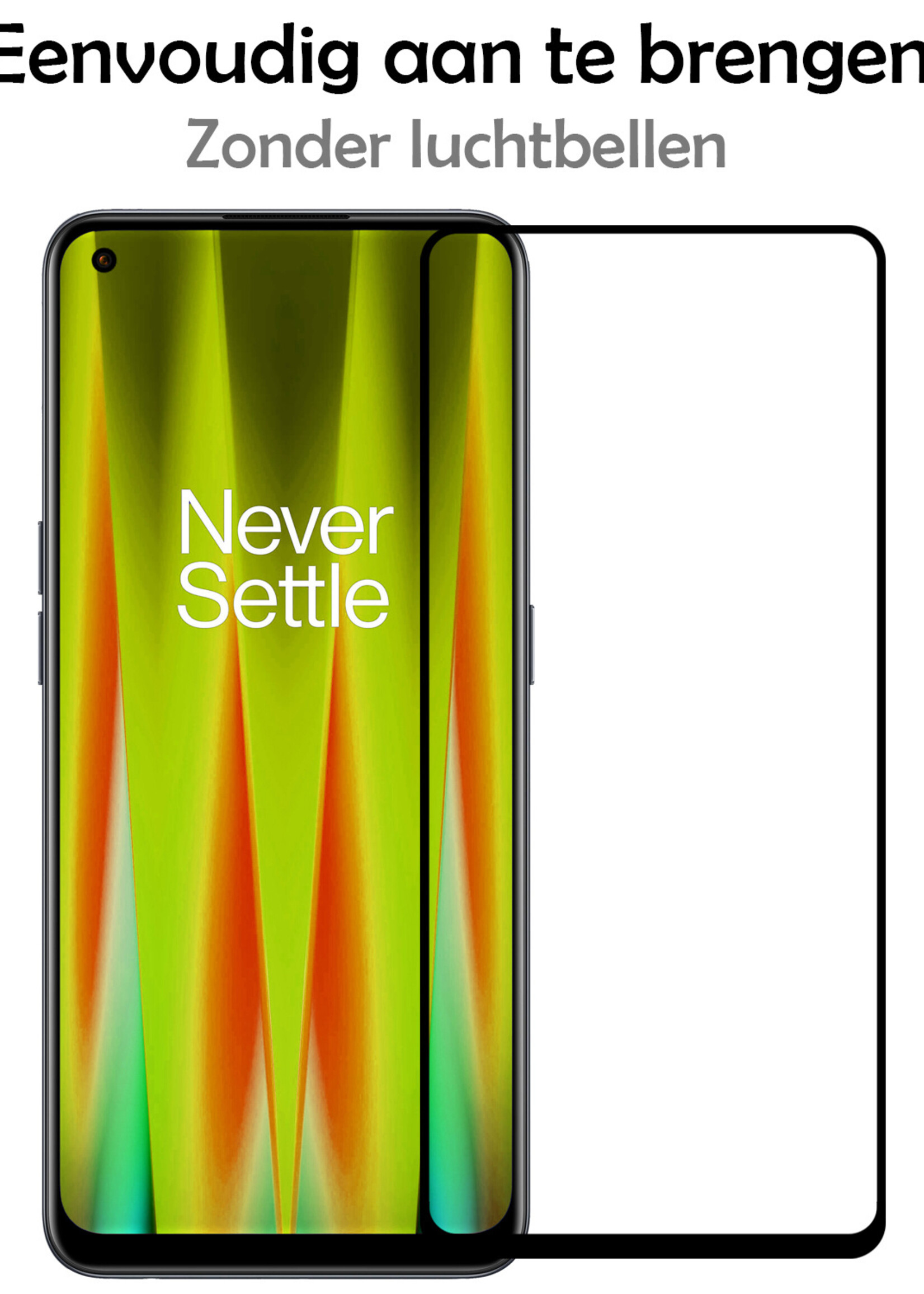 LUQ Screenprotector Geschikt voor OnePlus Nord CE 2 Screenprotector Glas Full Cover - Screenprotector Geschikt voor OnePlus Nord CE 2 Screenprotector Full Cover - 2 Stuks