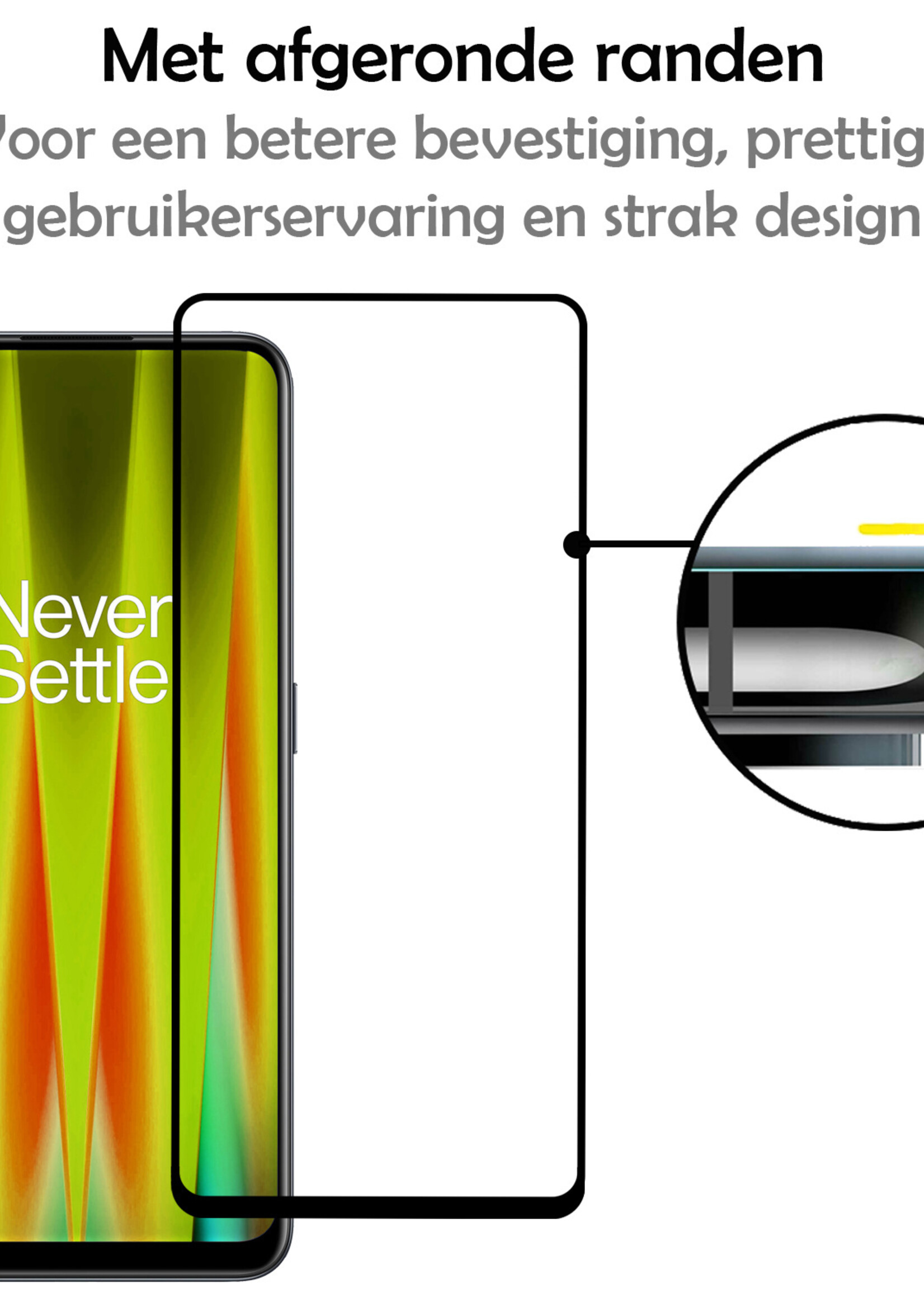 LUQ Screenprotector Geschikt voor OnePlus Nord CE 2 Screenprotector Glas Full Cover - Screenprotector Geschikt voor OnePlus Nord CE 2 Screenprotector Full Cover - 2 Stuks