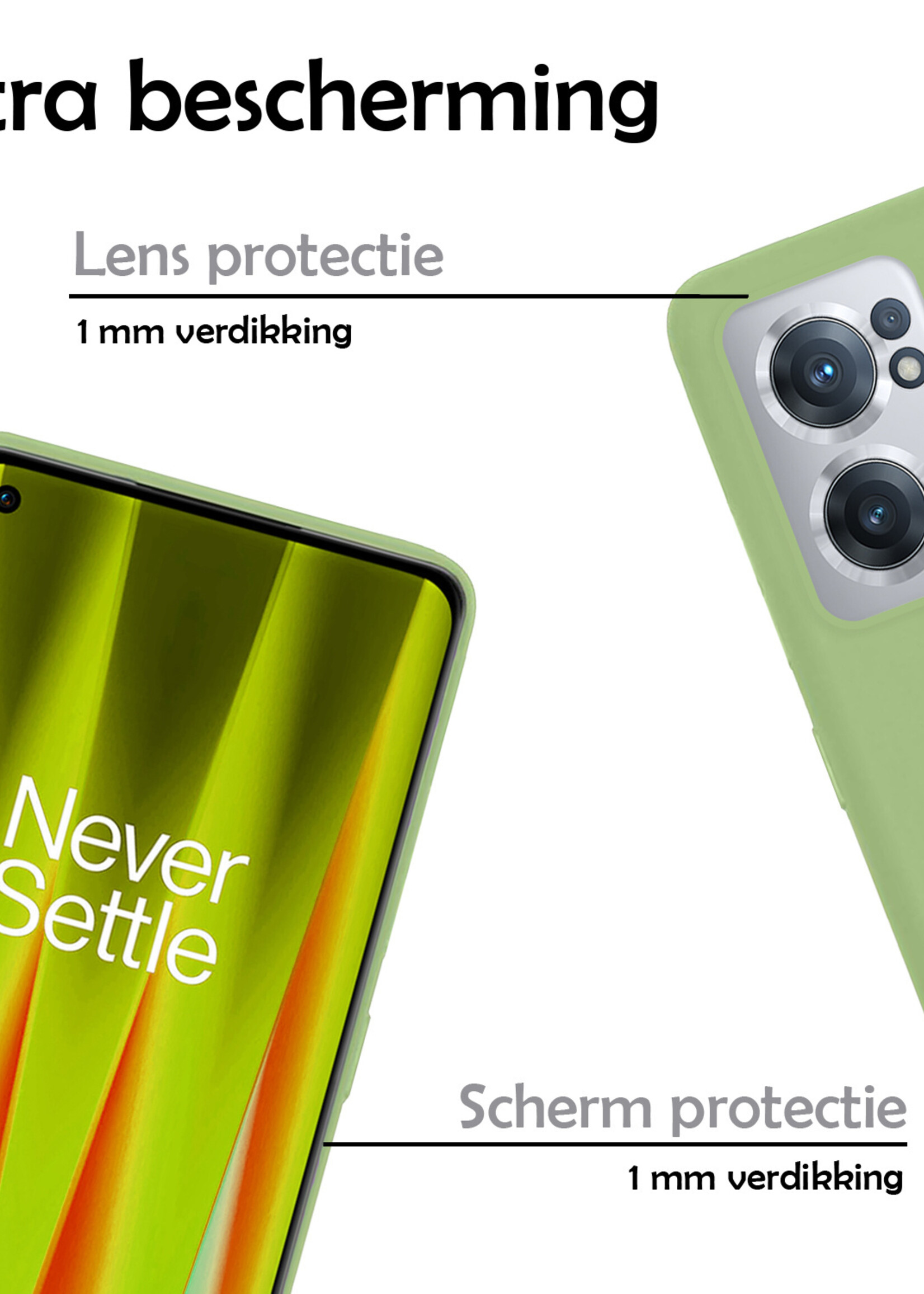 LUQ Hoesje Geschikt voor OnePlus Nord CE 2 Hoesje Siliconen Case - Hoes Geschikt voor OnePlus Nord CE 2 Hoes Siliconen - Groen - 2 Stuks