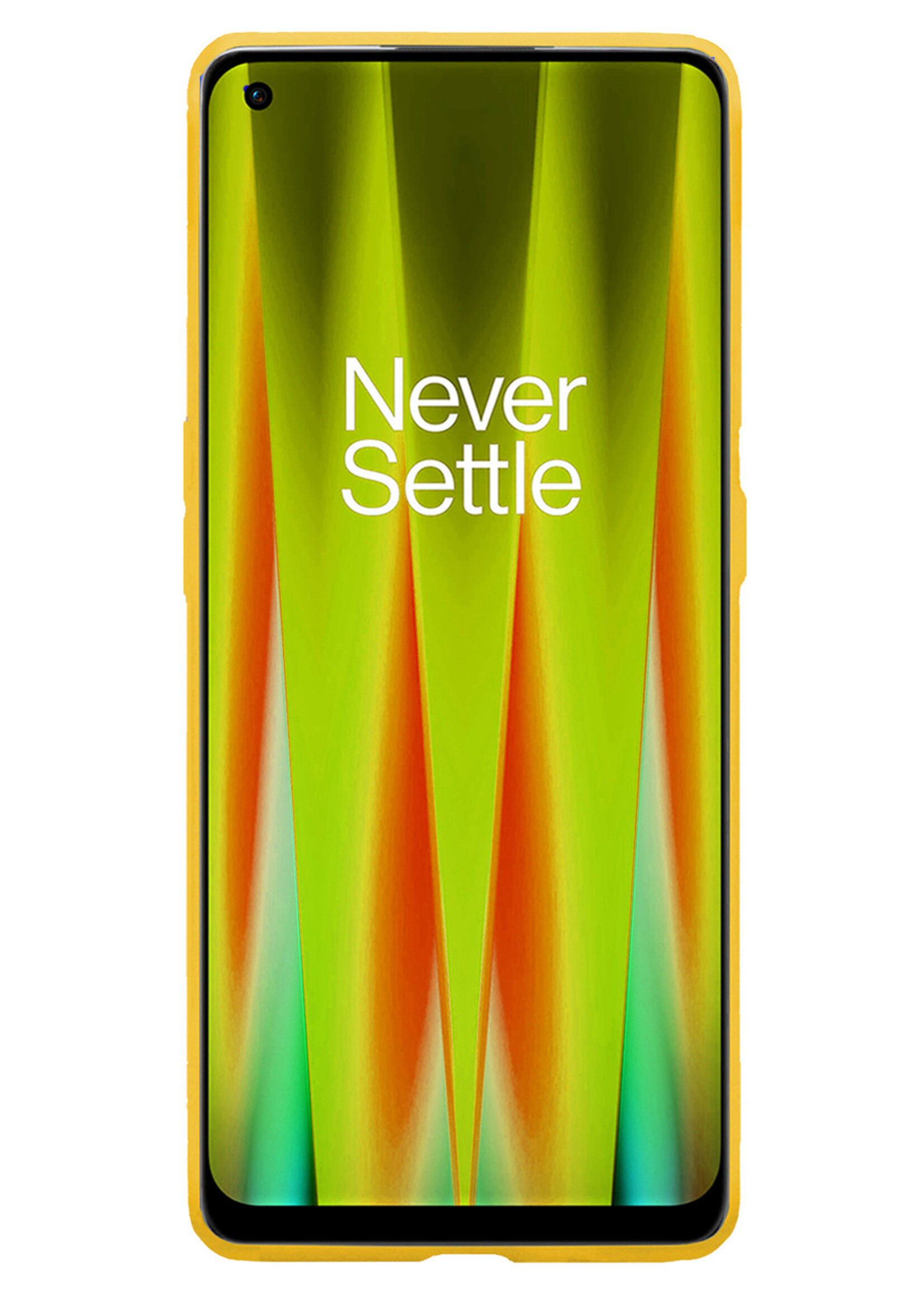LUQ Hoesje Geschikt voor OnePlus Nord CE 2 Hoesje Siliconen Case Met Screenprotector - Hoes Geschikt voor OnePlus Nord CE 2 Hoes Siliconen - Geel